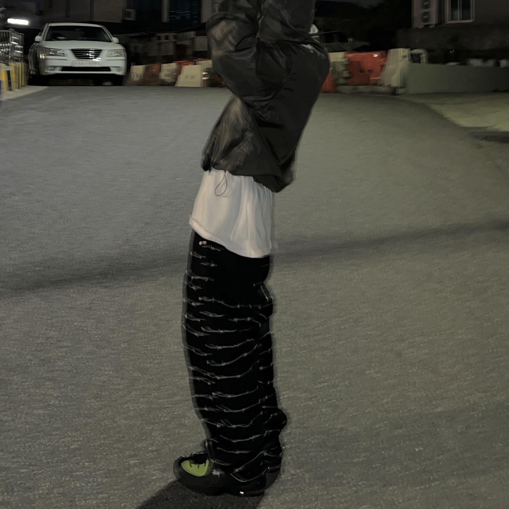 Nike x Stussy Air Penny II Vivid Green and Black 착용 스타일 - 3
