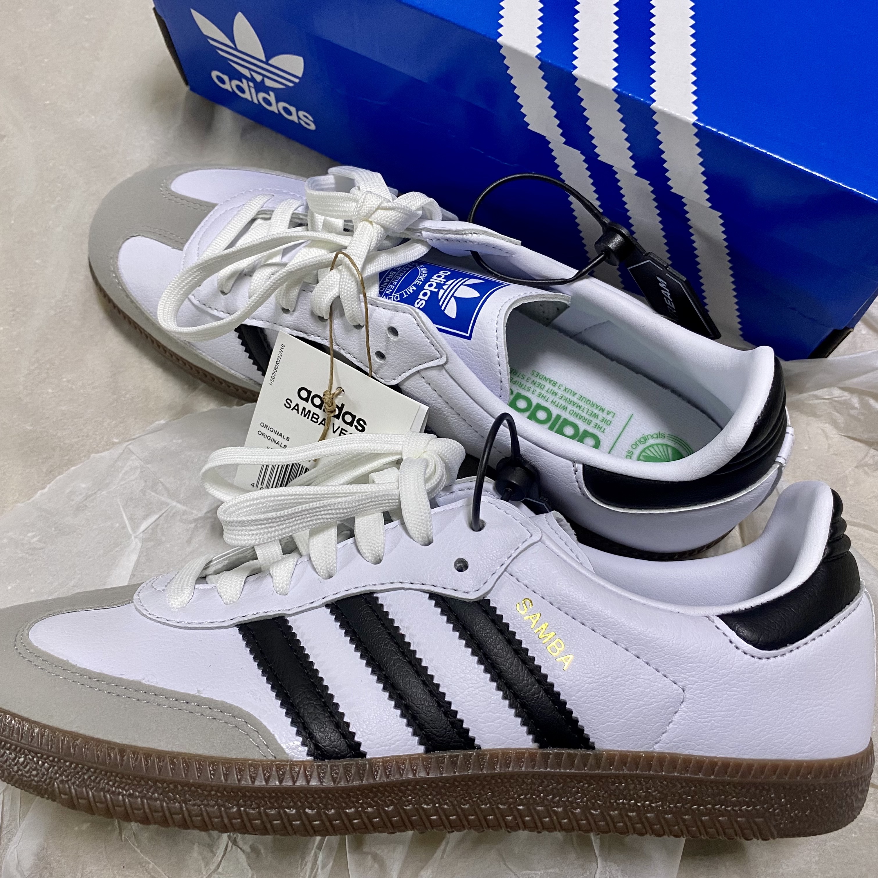 Adidas Samba Vegan White Black 착용 스타일