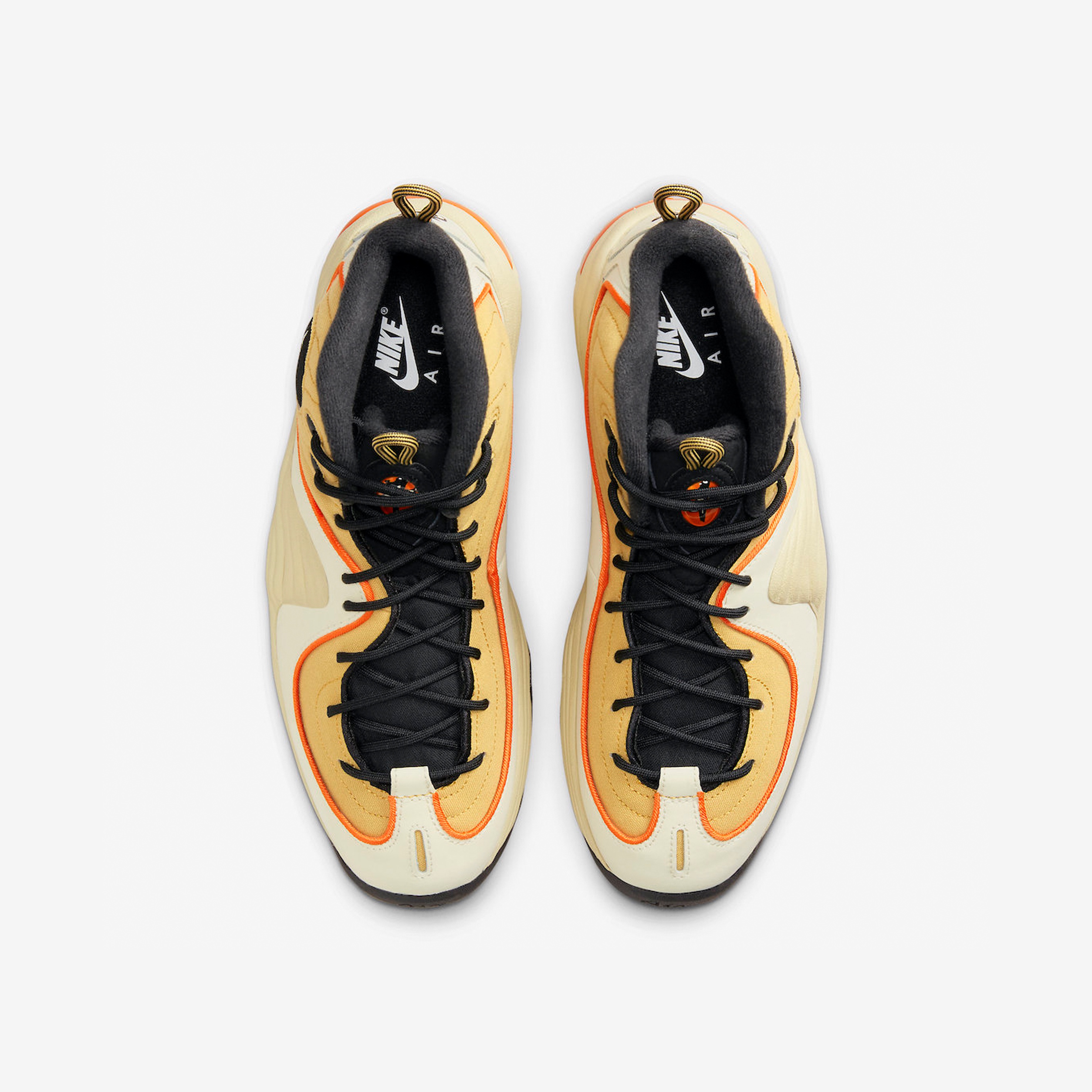 Nike Air Penny II Wheat Gold and Safety Orange 착용 스타일 - 4