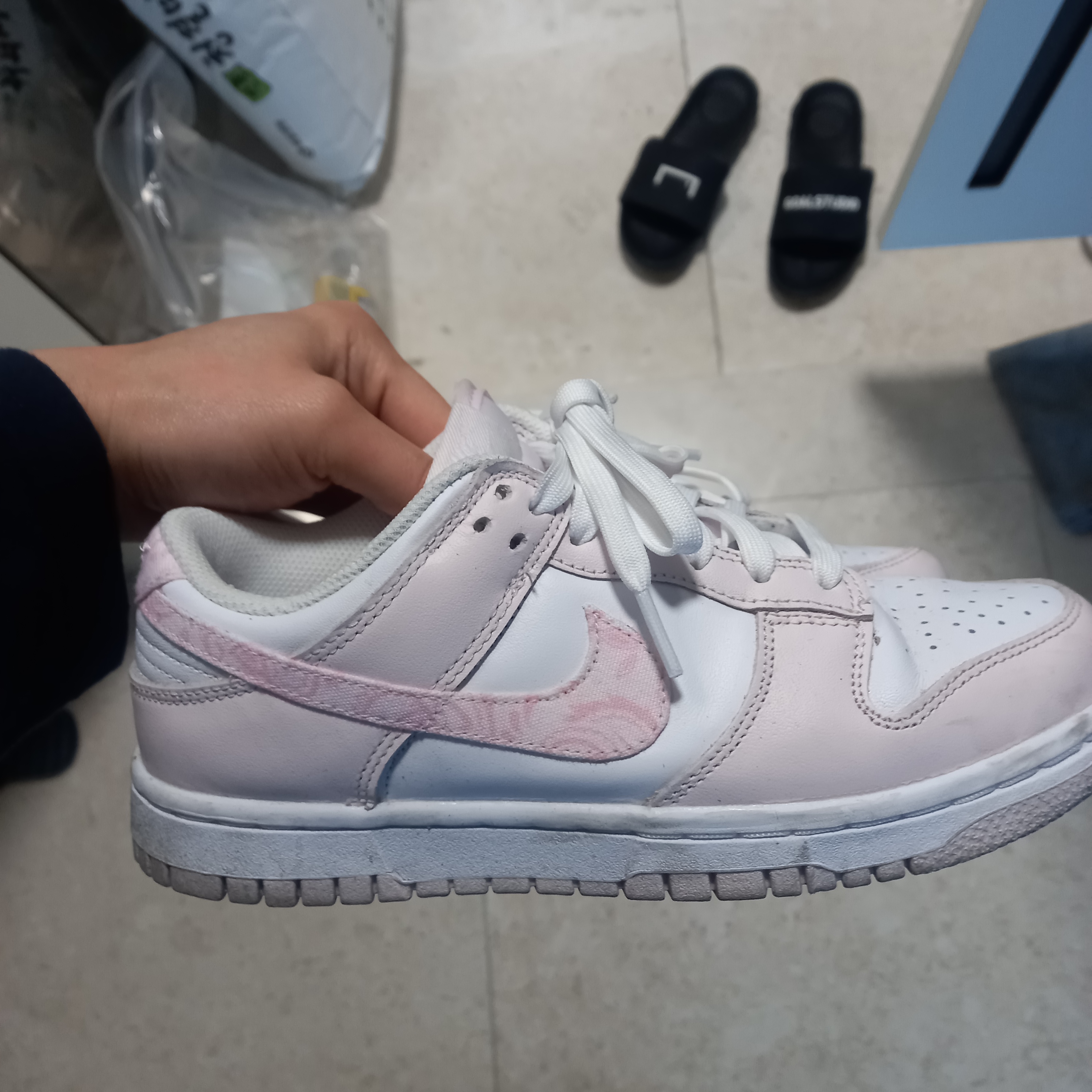 (W) Nike Dunk Low Pearl Pink 착용 스타일