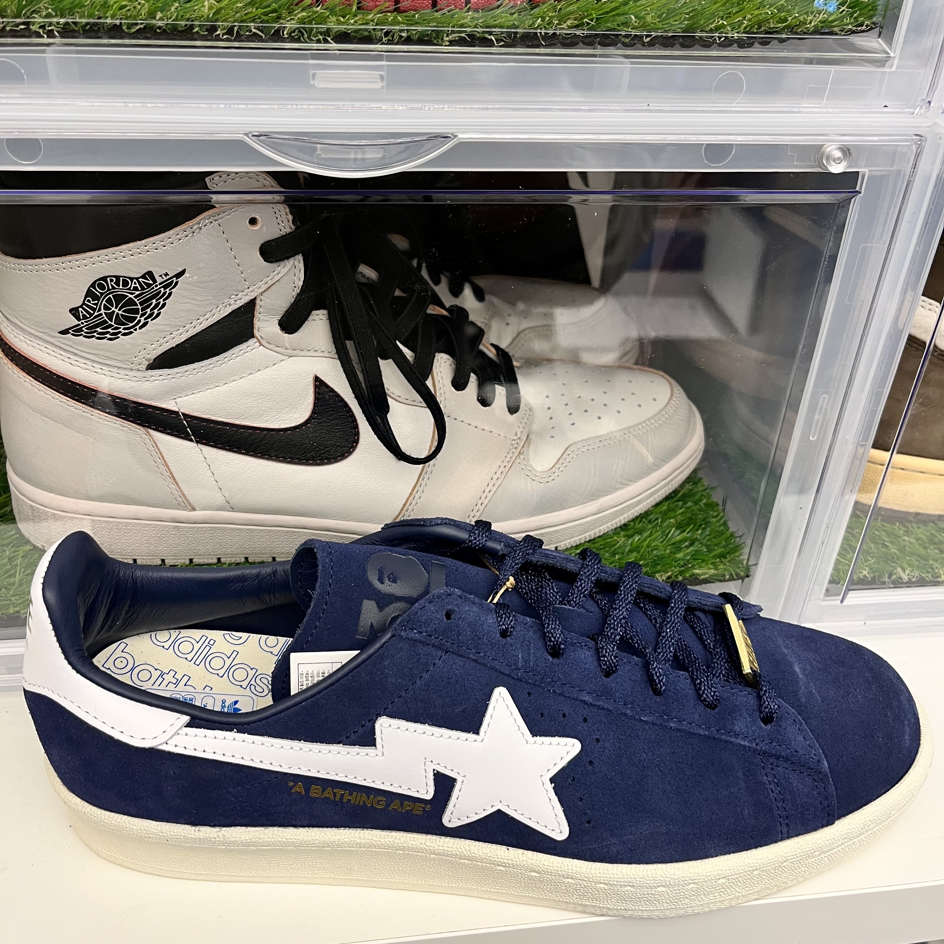 Adidas x BAPE Campus 80s Collegiate Navy 착용 스타일 - 3