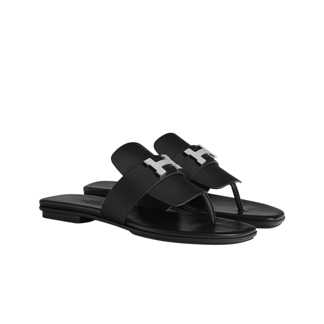 (W)에르메스 갤러리 샌들 카프스킨 & 팔라듐 하드웨어 누아((W)Hermes Galerie Sandal Calfskin & Palladium Noir) - 2