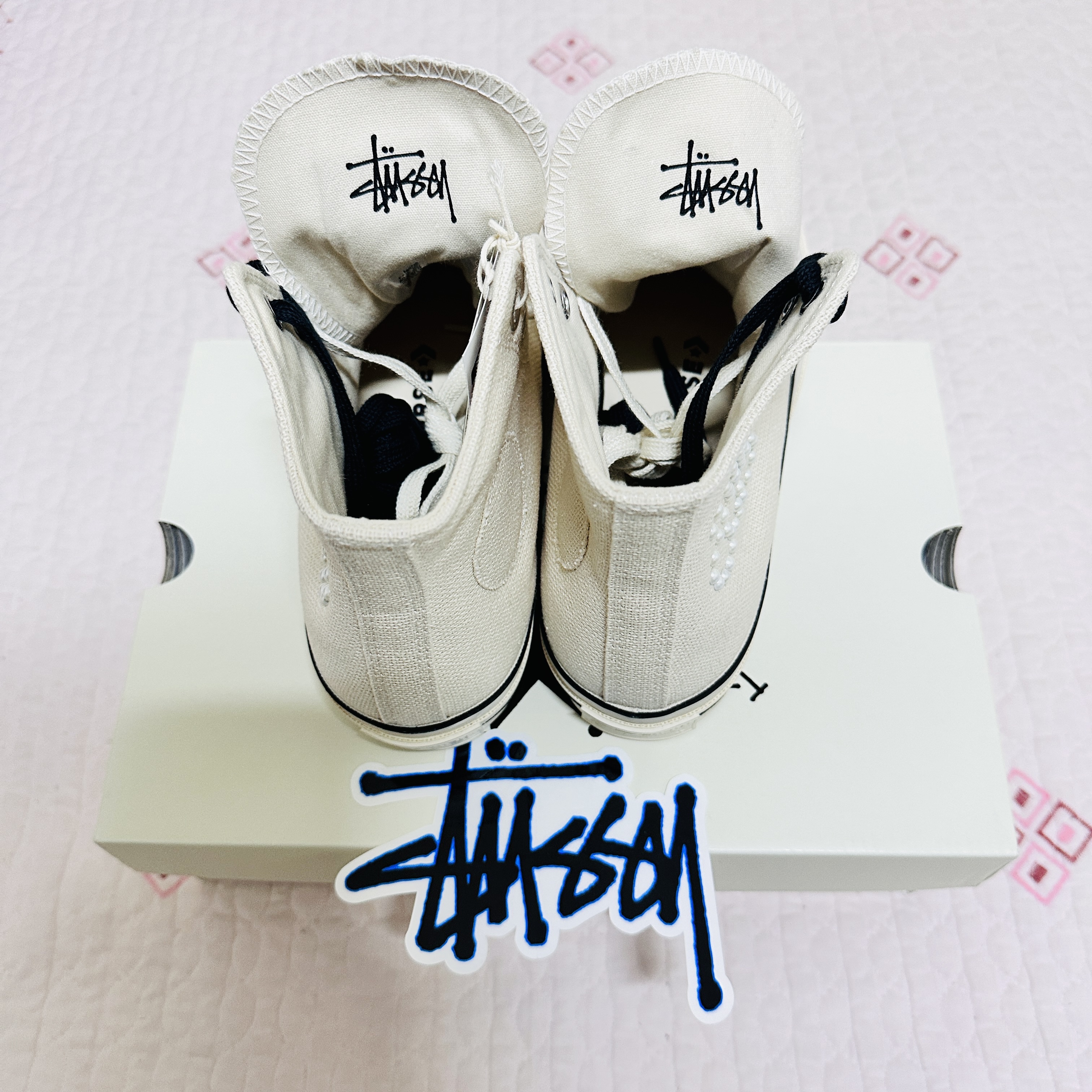 Converse x Stussy Chuck 70 High Natural Ivory 착용 스타일 - 4