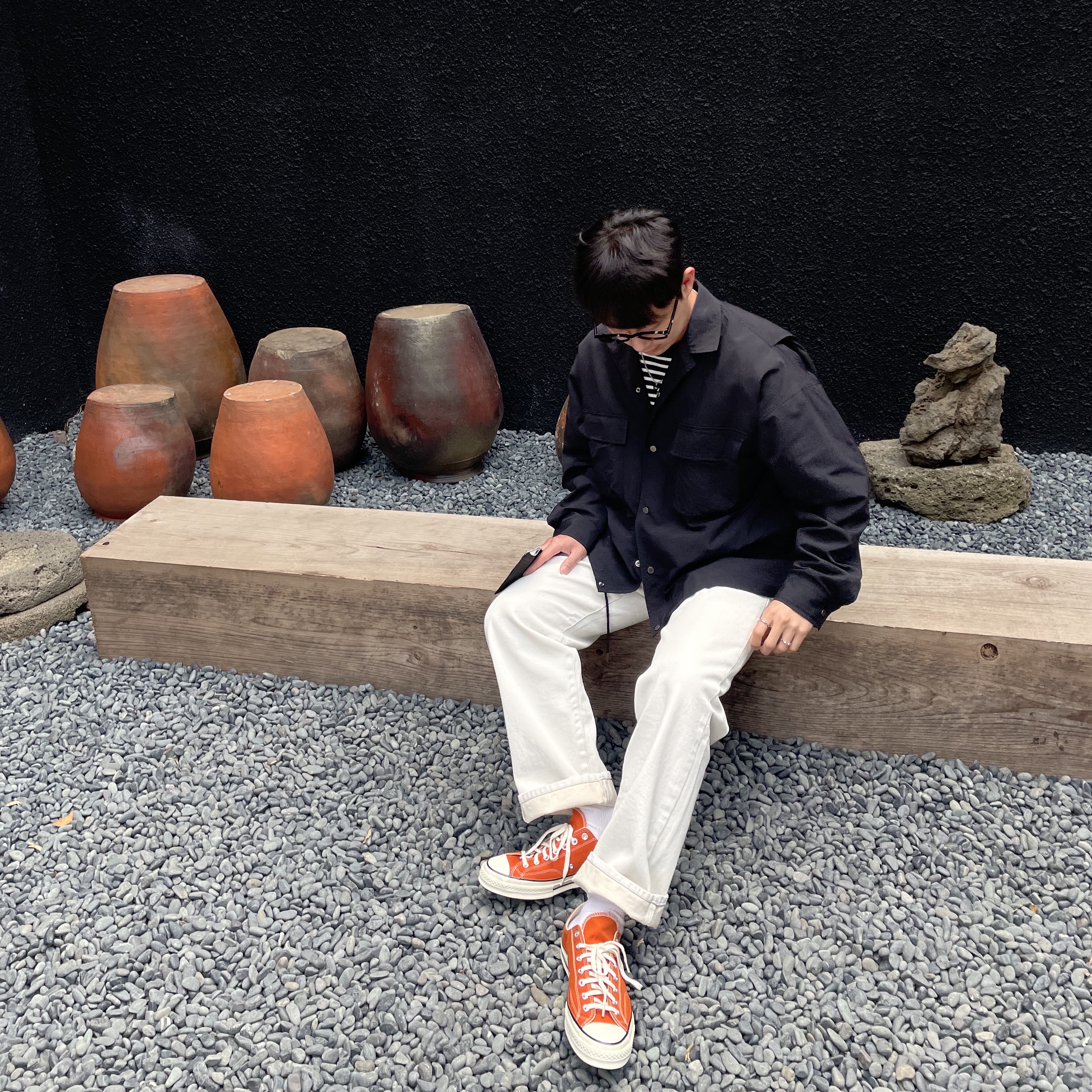 Converse Chuck 70 Ox Campfire Orange 착용 스타일