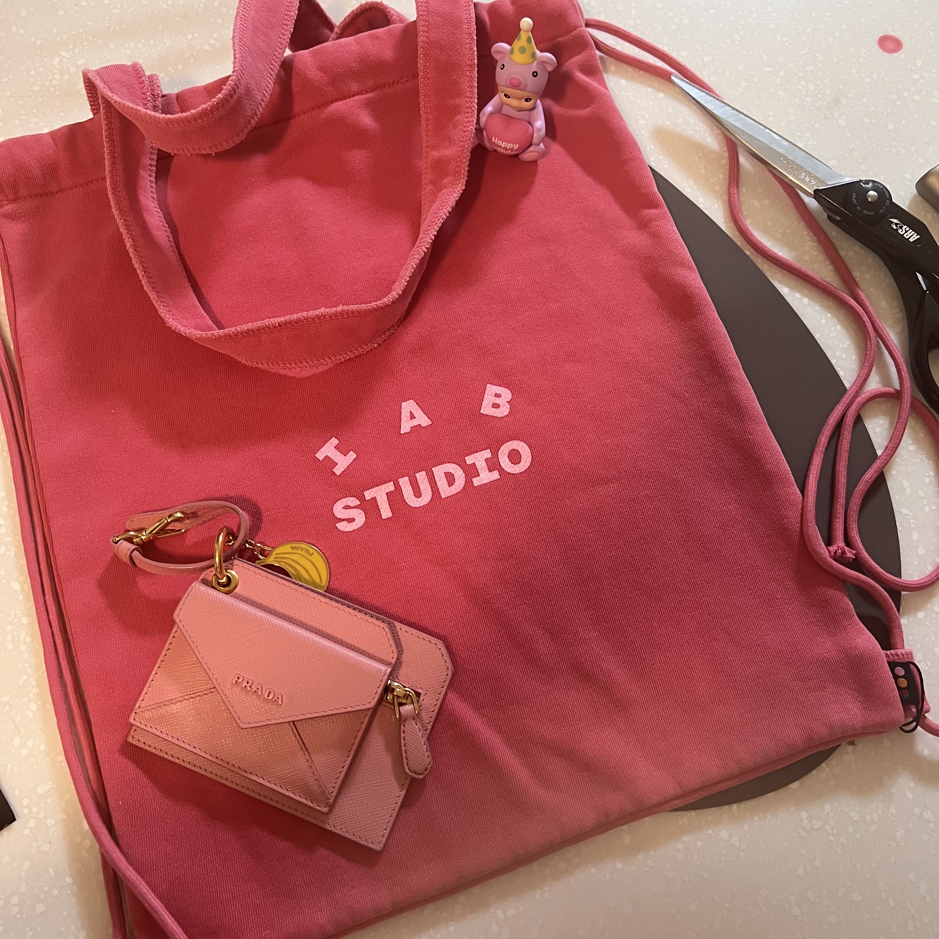 IAB Studio Pigment Sack Coral 착용 스타일
