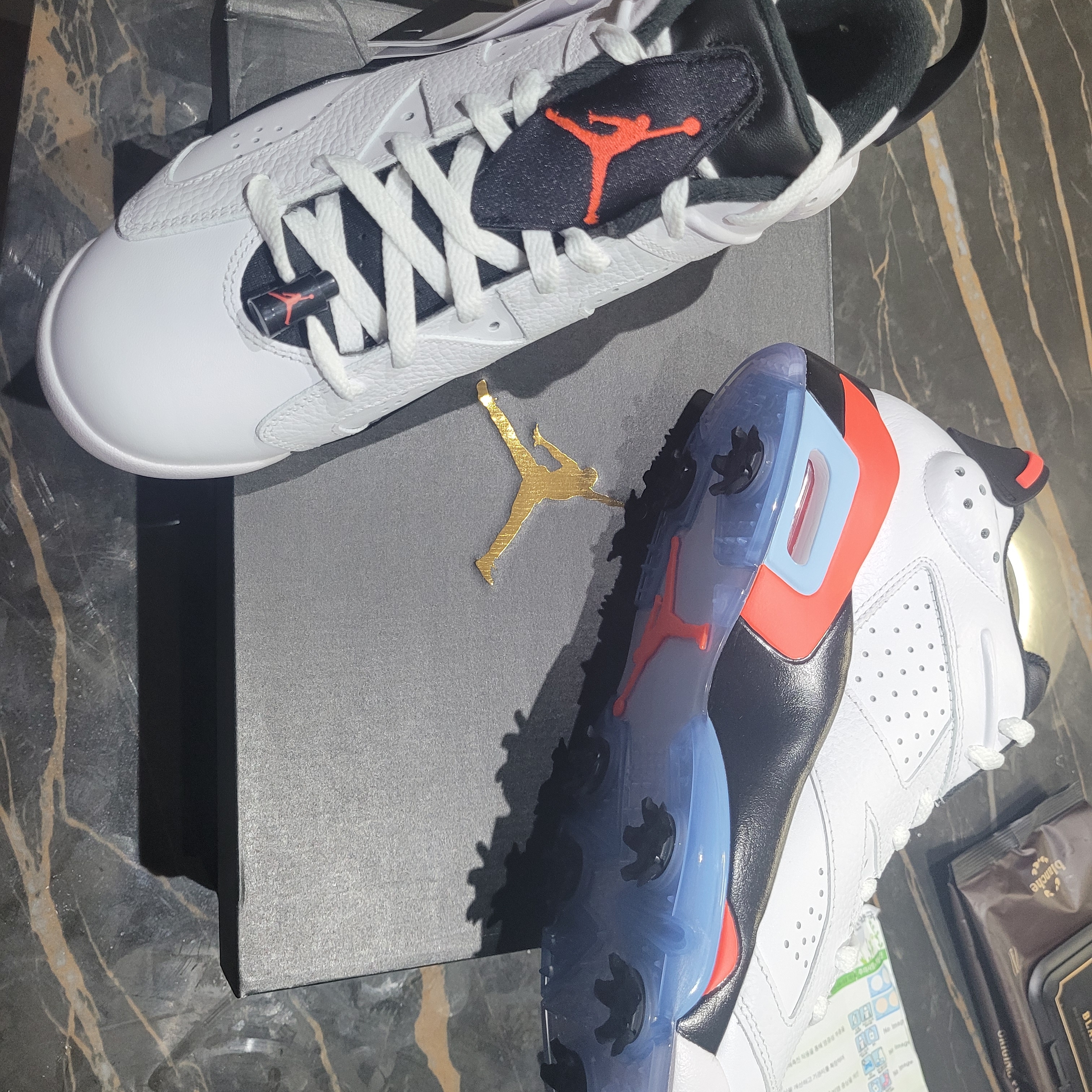 Jordan 6 Retro Low Golf White Infrared 23 착용 스타일 - 1