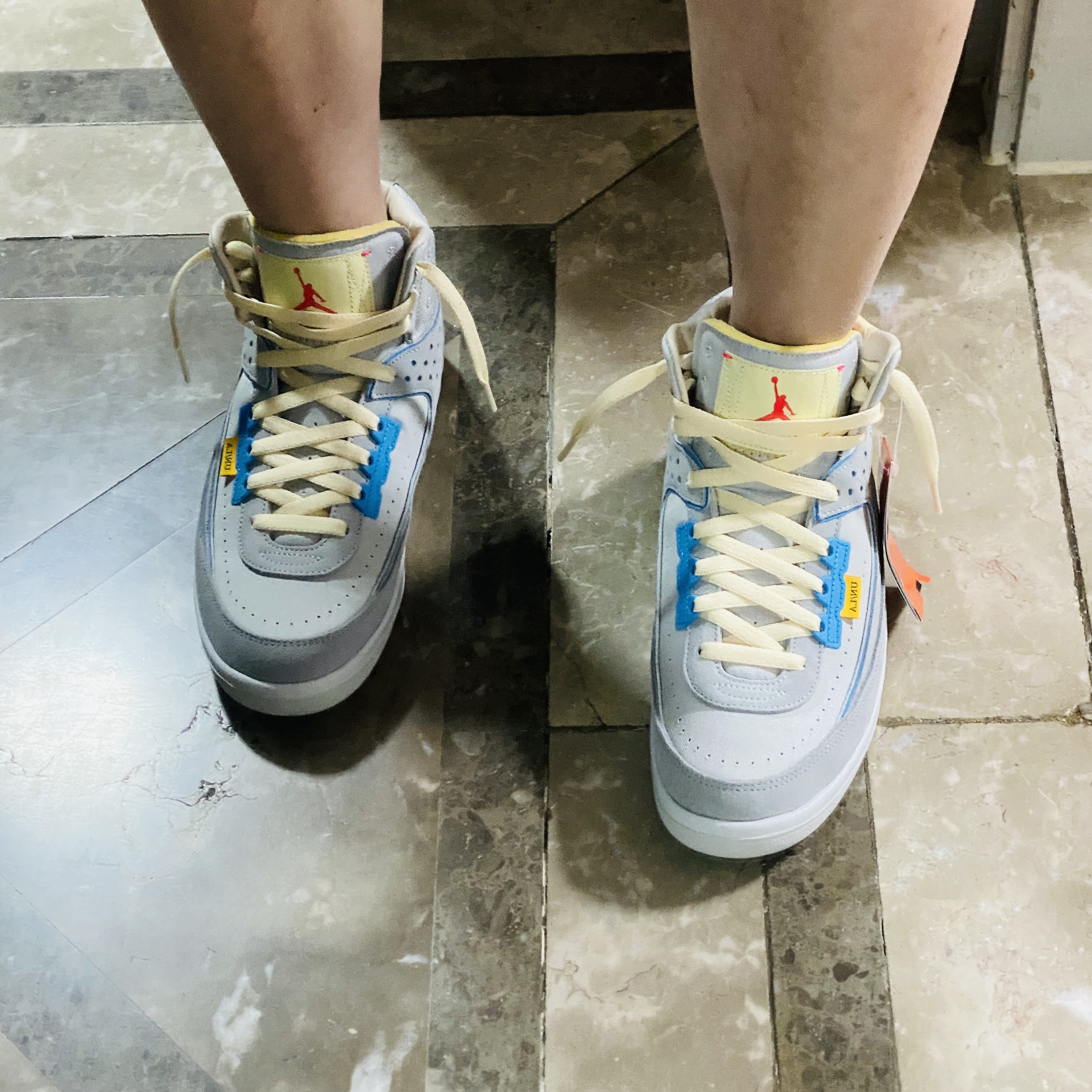 Jordan 2 x Union Retro SP Grey Fog 착용 스타일 - 4