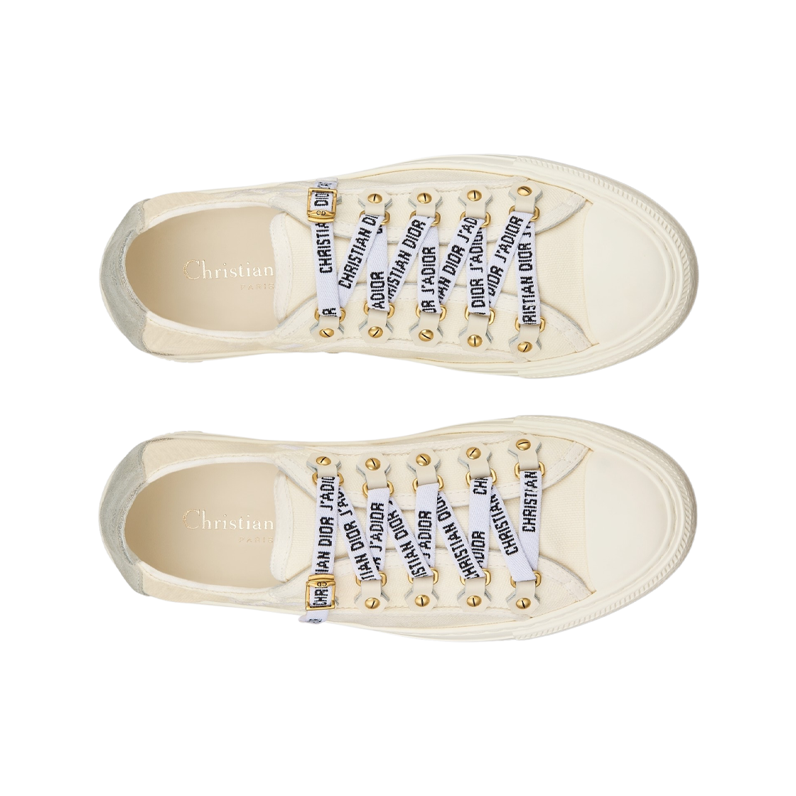 (W) 디올 워크앤디올 스니커즈 캔버스 & 스웨이드 카프스킨 화이트((W) Dior Walk'N'Dior Sneakers Canvas & Suede Calfskin White) - 2