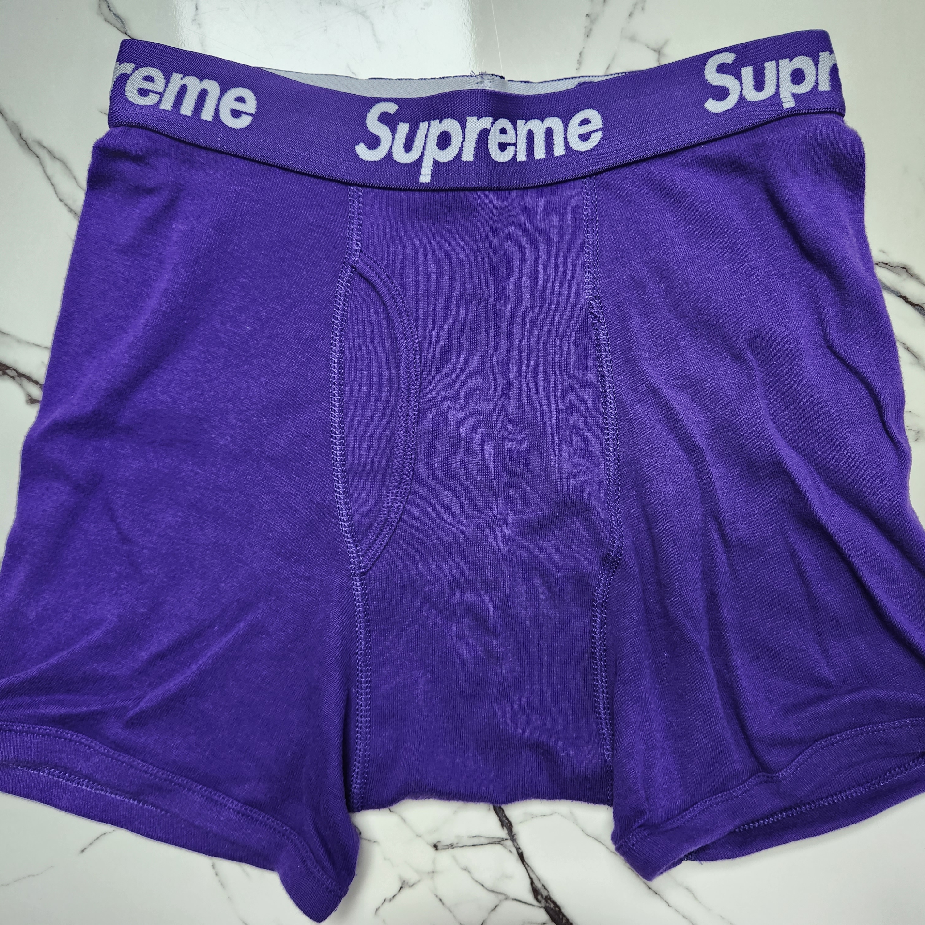 Supreme Hanes Boxer Briefs Purple (2 Pack) 착용 스타일 - 2