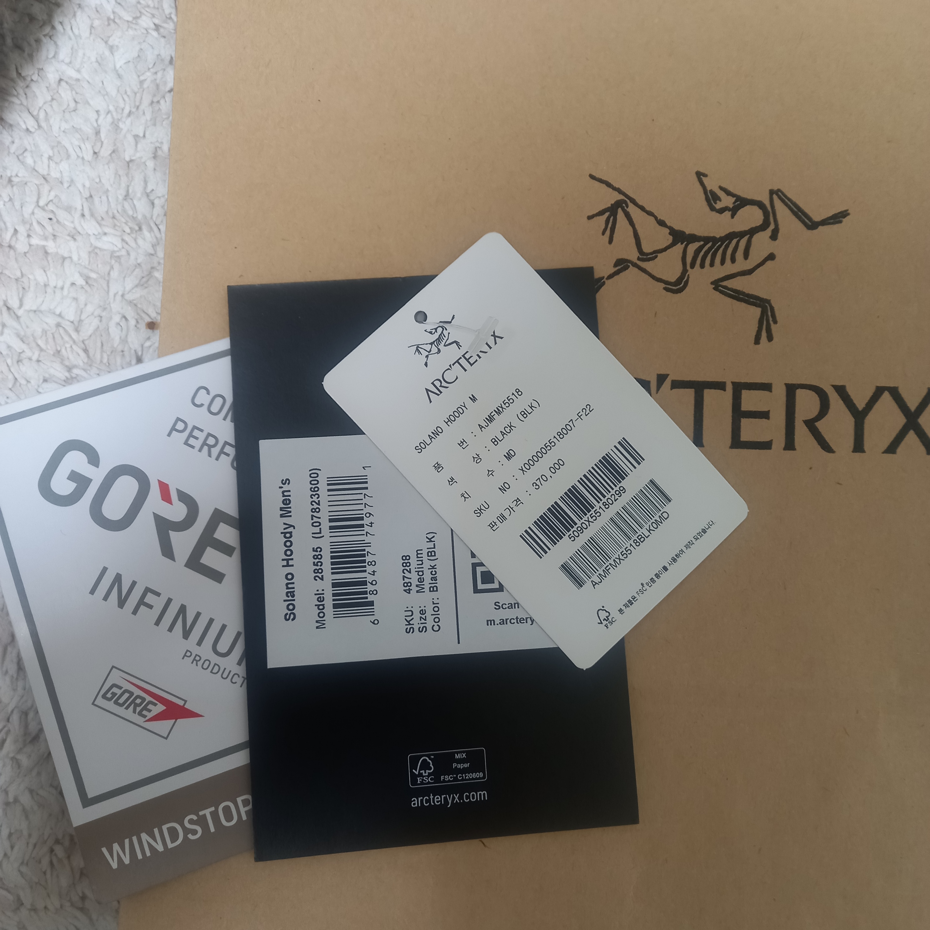 Arc'teryx Solano Hoody Black 착용 스타일 - 2