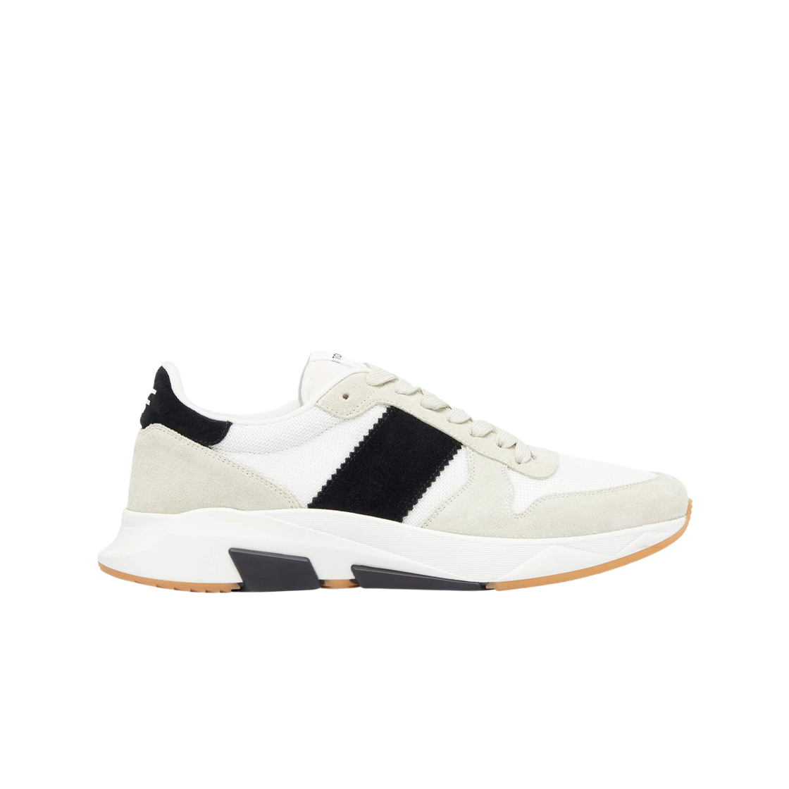 J1262-LCL116N Tom Ford Suede Technical Fabric Jagga Sneakers Marble Black White