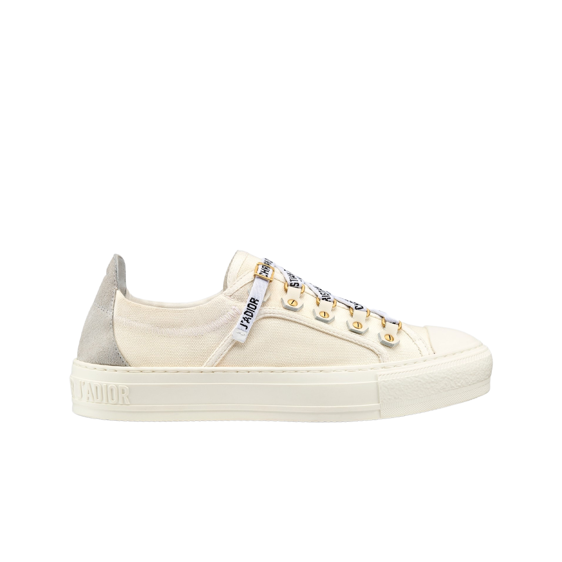 (W) 디올 워크앤디올 스니커즈 캔버스 & 스웨이드 카프스킨 화이트((W) Dior Walk'N'Dior Sneakers Canvas & Suede Calfskin White) - 1