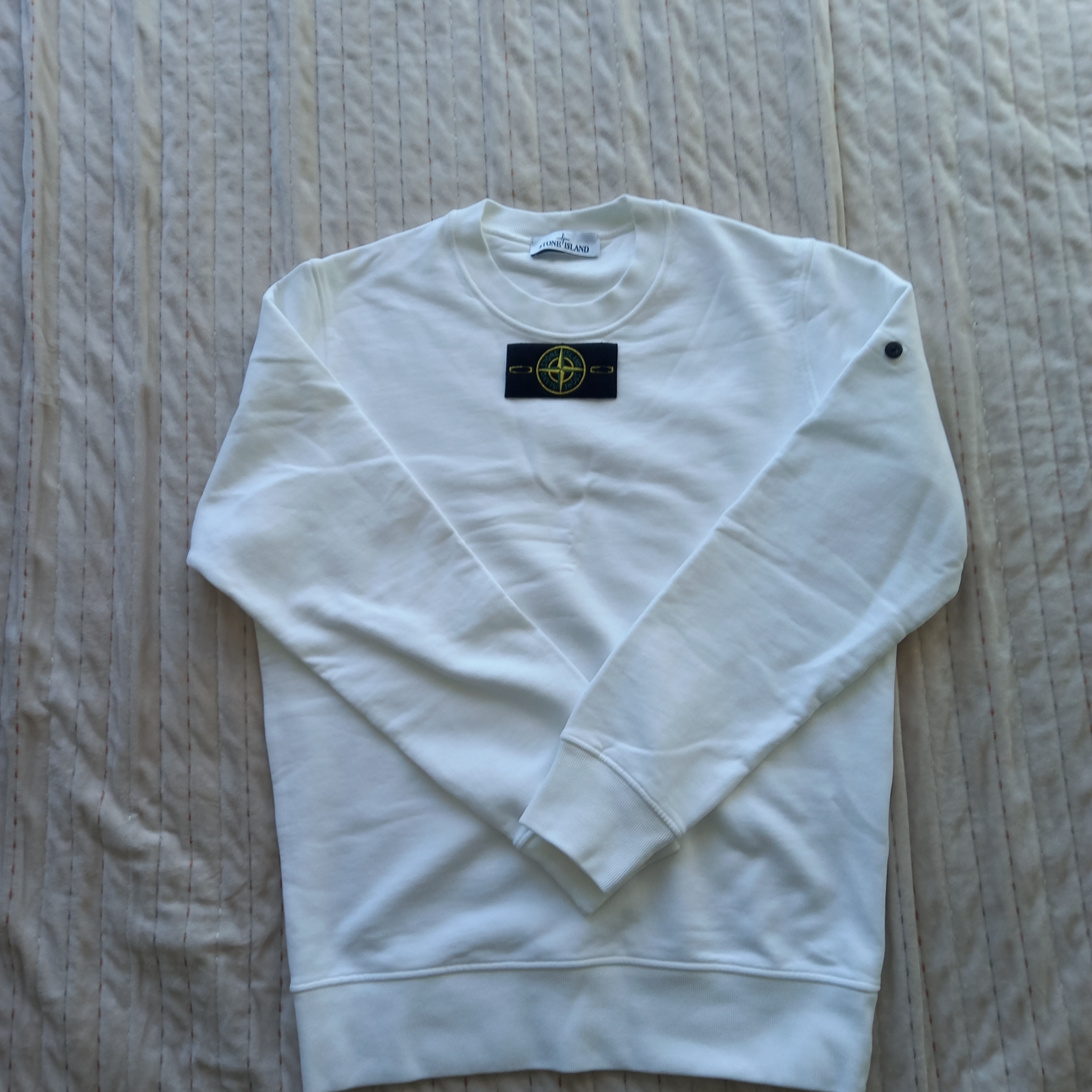 Stone Island 63020 Crewneck Sweatshirt White - 22FW 착용 스타일 - 1