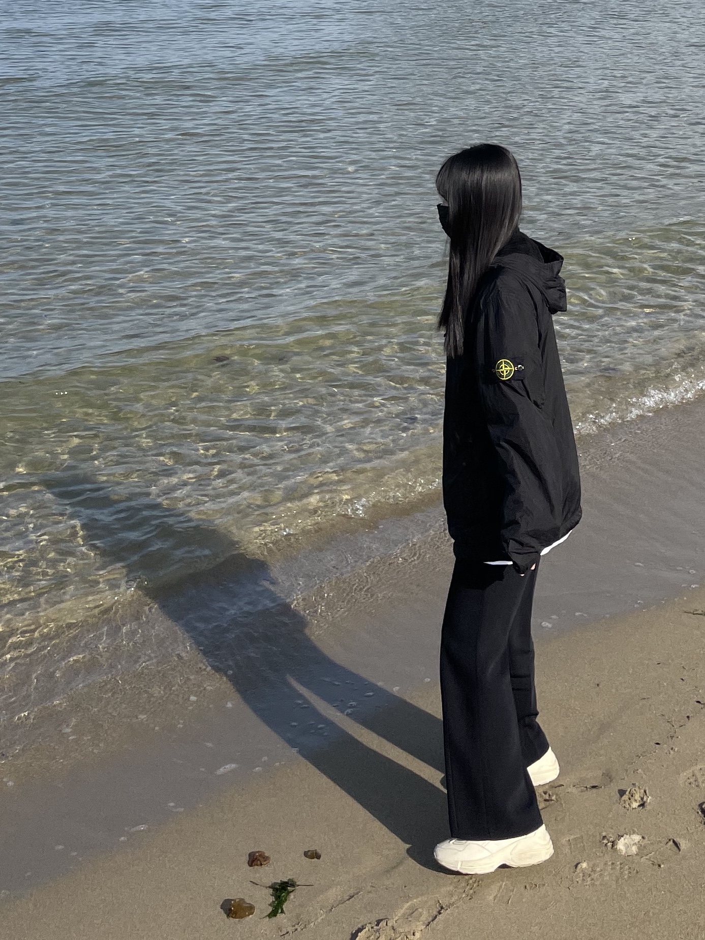 Stone Island 40522 Crinkle Reps Nylon Garment Dyed Hooded Jacket Black - 23SS, Stussy Undershirt White (3 Pack) 착용 스타일