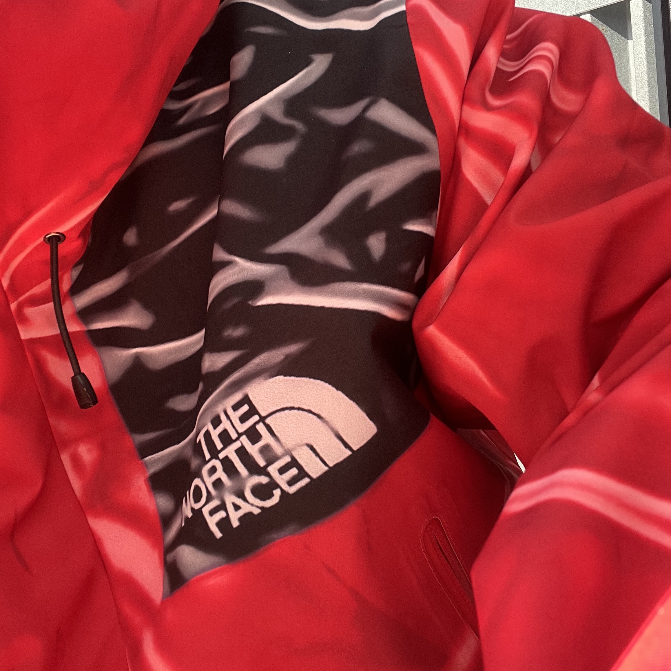 Supreme x The North Face Trompe L’oeil Printed Taped Seam Shell Jacket Red - 23SS 착용 스타일