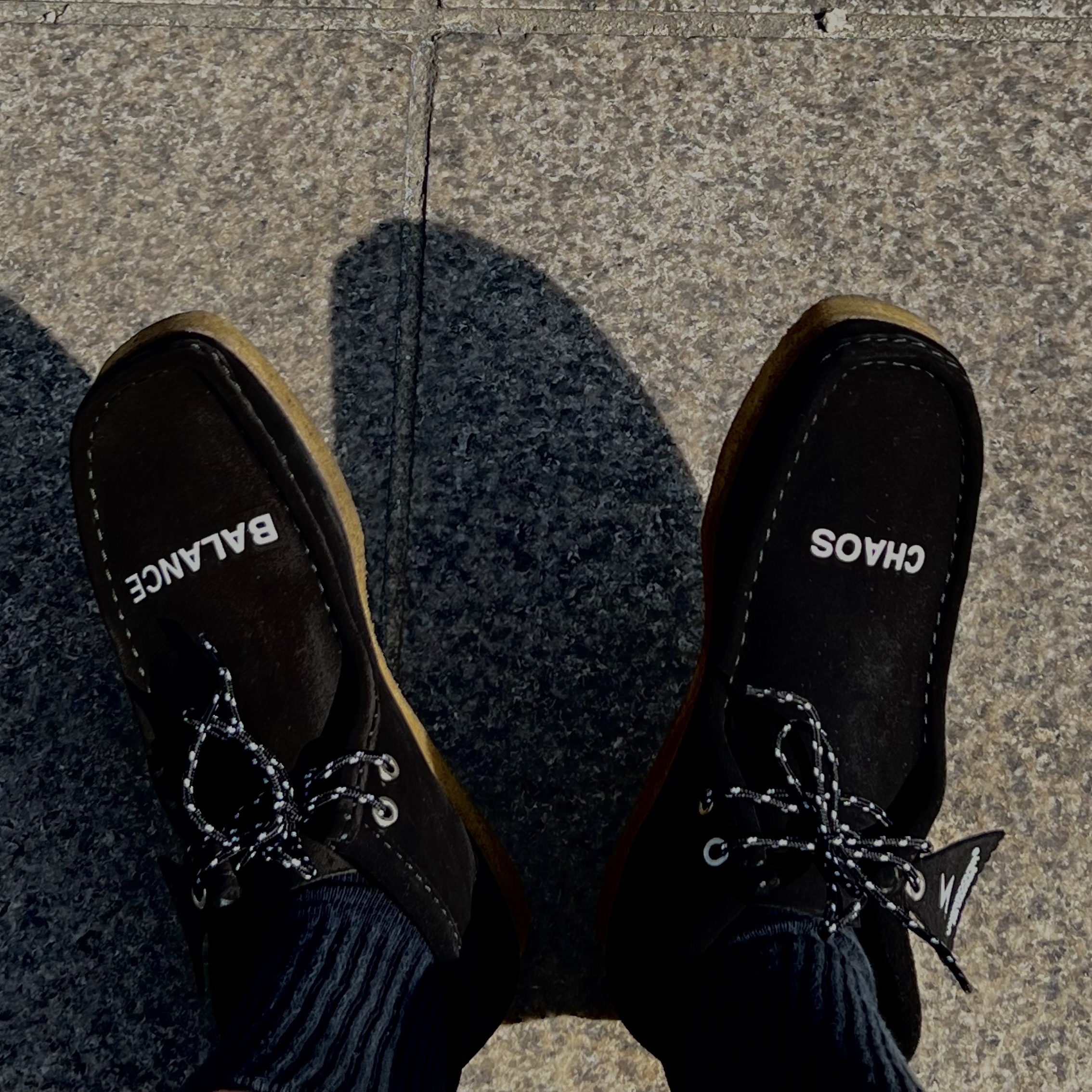 Clarks x Undercover Wallabee Boot Black 착용 스타일