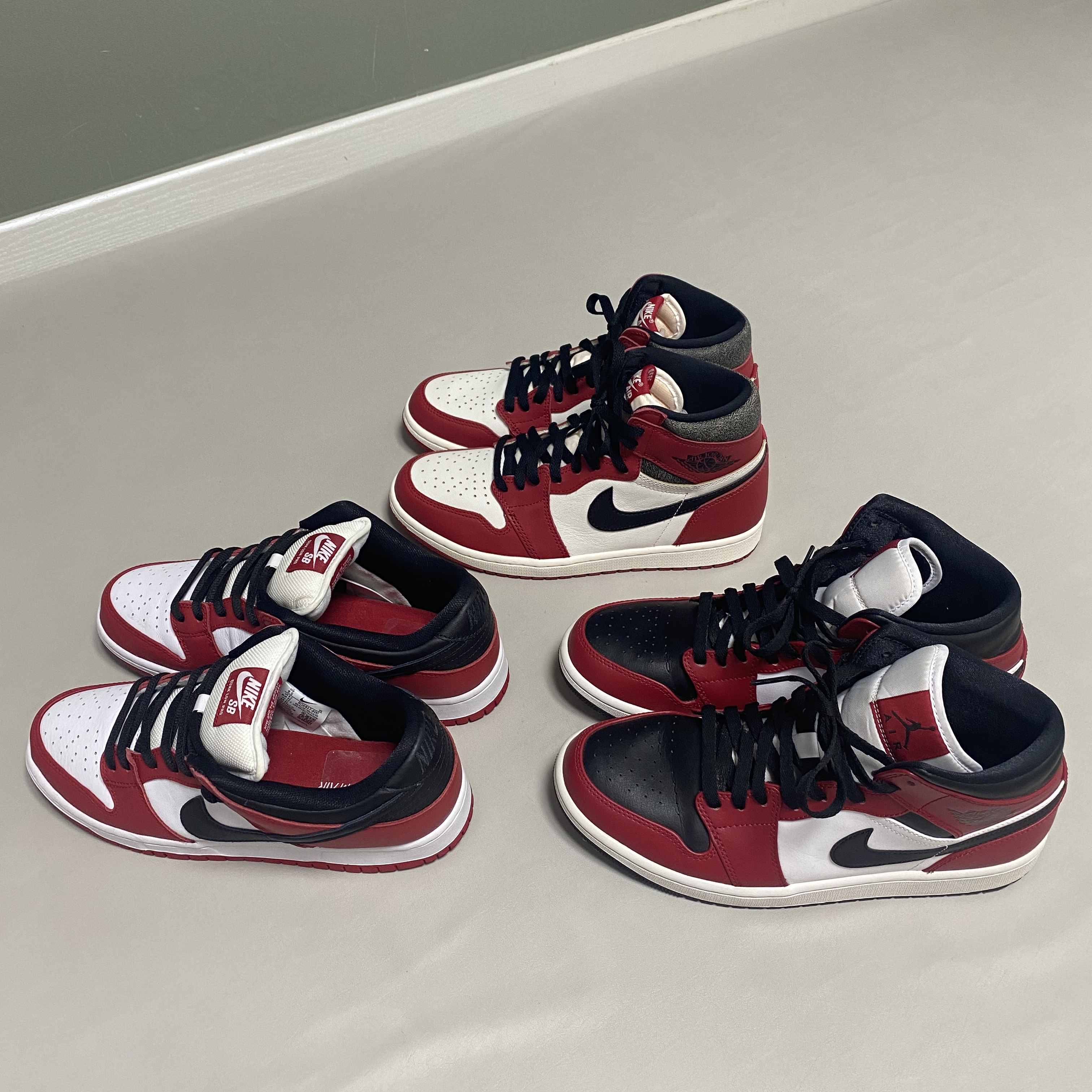 Nike SB Dunk Low Pro Chicago, Jordan 1 Retro High OG Chicago 2022 착용 스타일 - 2