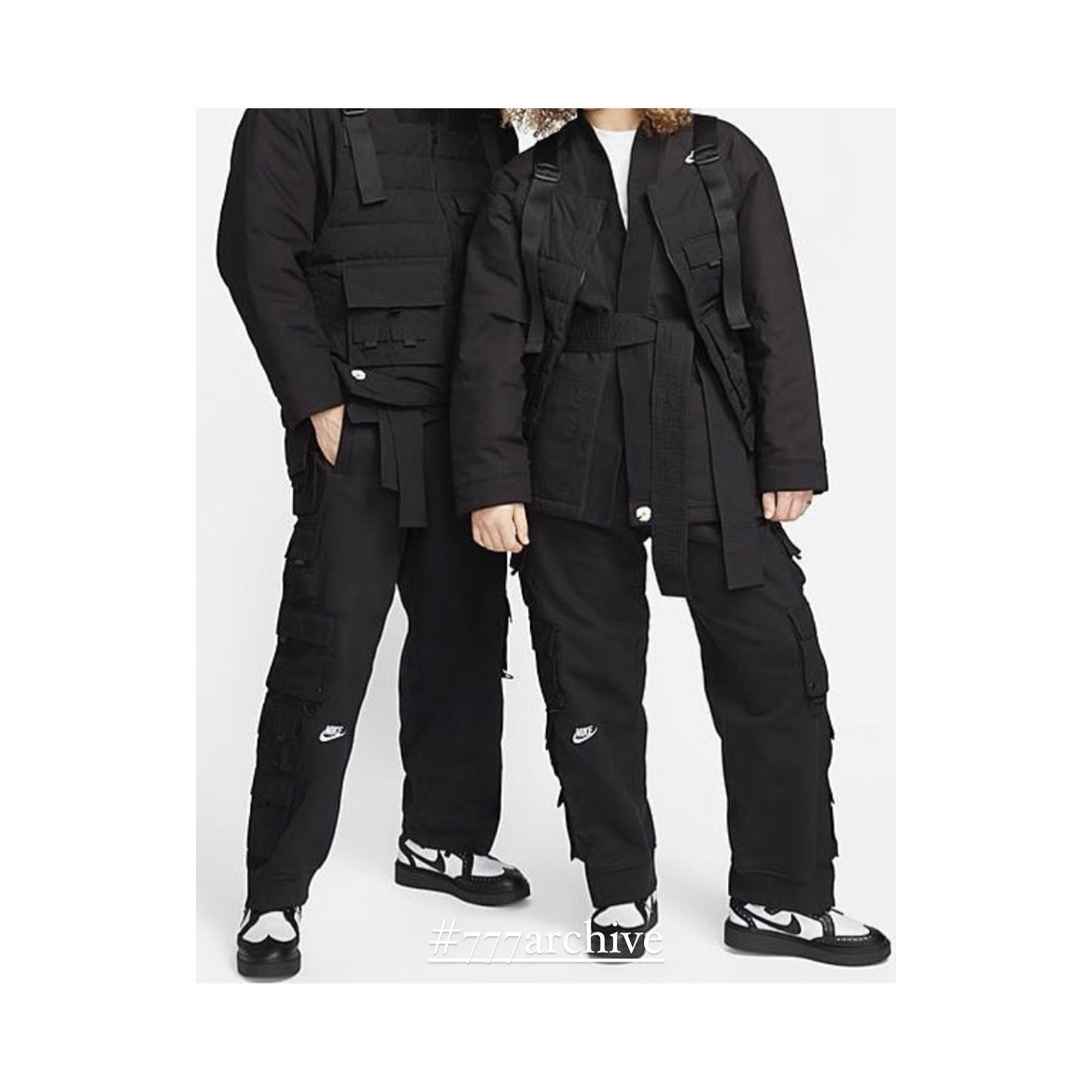 Nike x Peaceminusone Wide Pants Black (DR0096-010), Nike x Peaceminusone 2+1 Jacket Black (DR0100-010) 착용 스타일 - 1