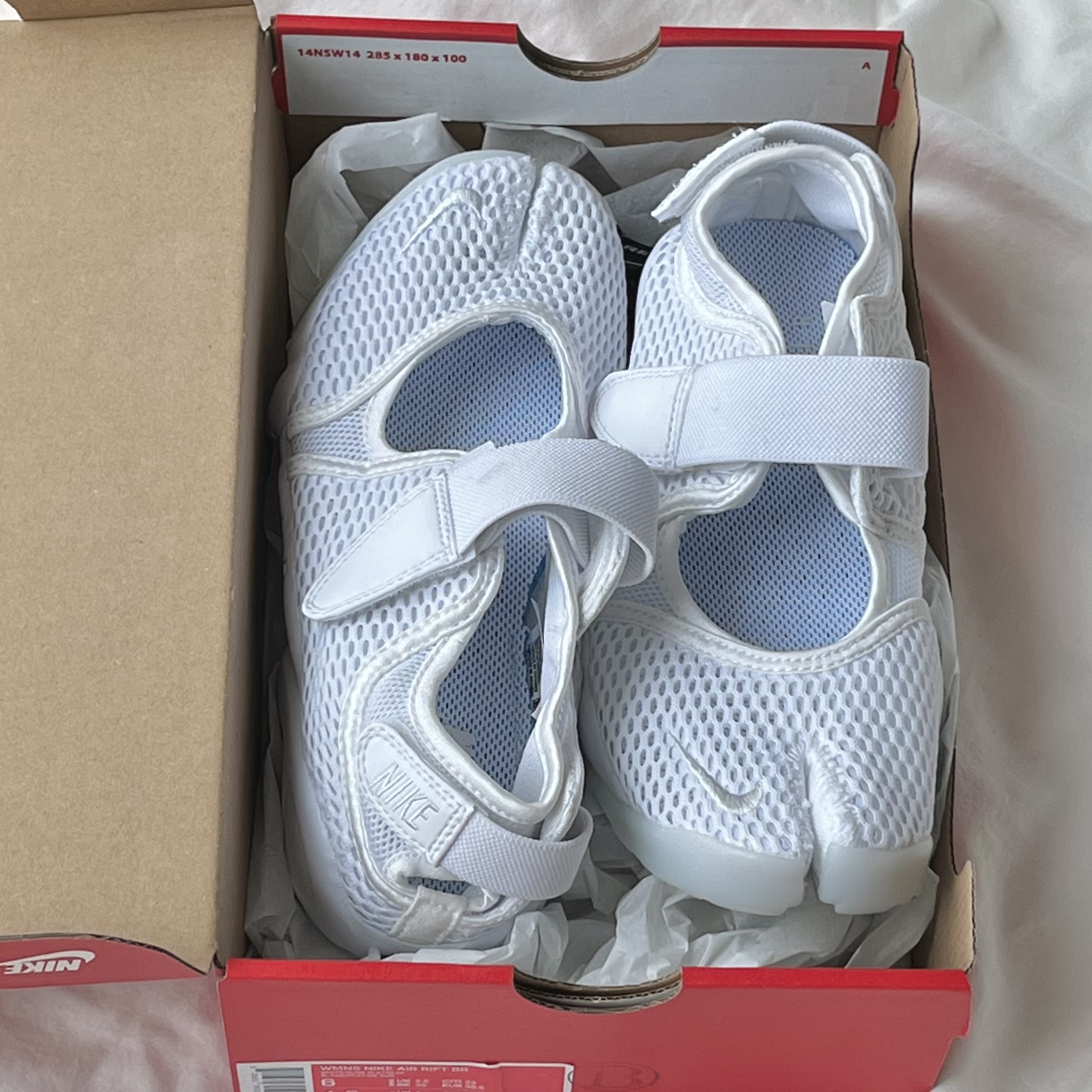 (W) Nike Air Rift Breathe White Pure Platinum 착용 스타일 - 2