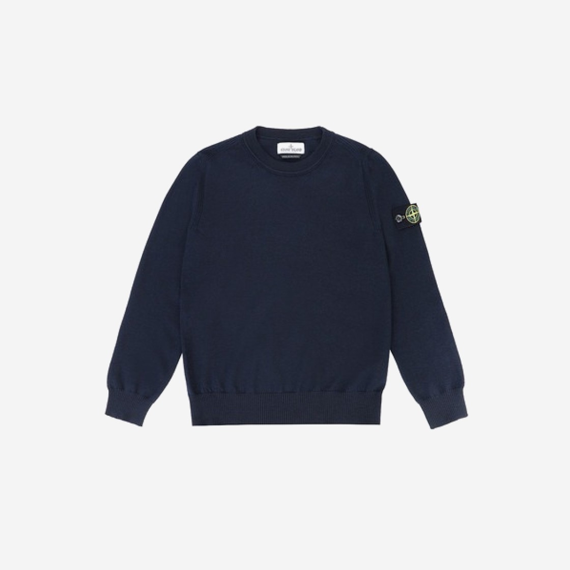 (Kids) Stone Island 501A4 Crewneck Stitch Soft Cotton Knit Navy Blue - 23SS 상세 이미지 1