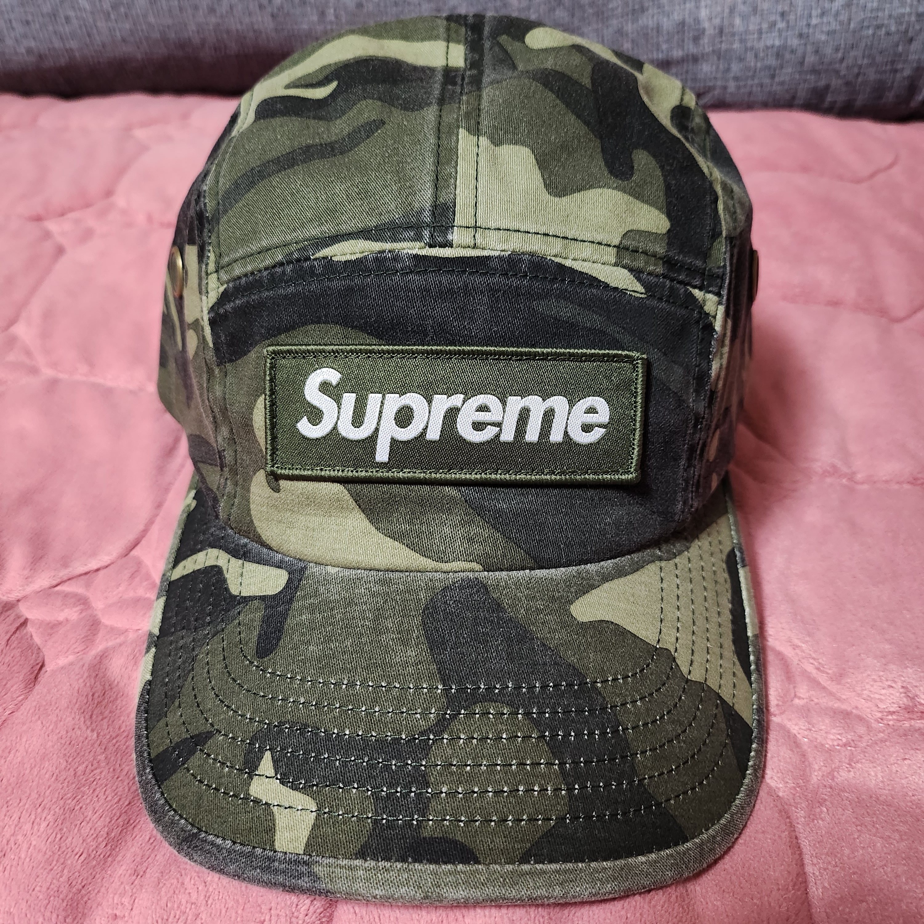 Supreme Military Camp Cap Olive Camo - 23SS 착용 스타일