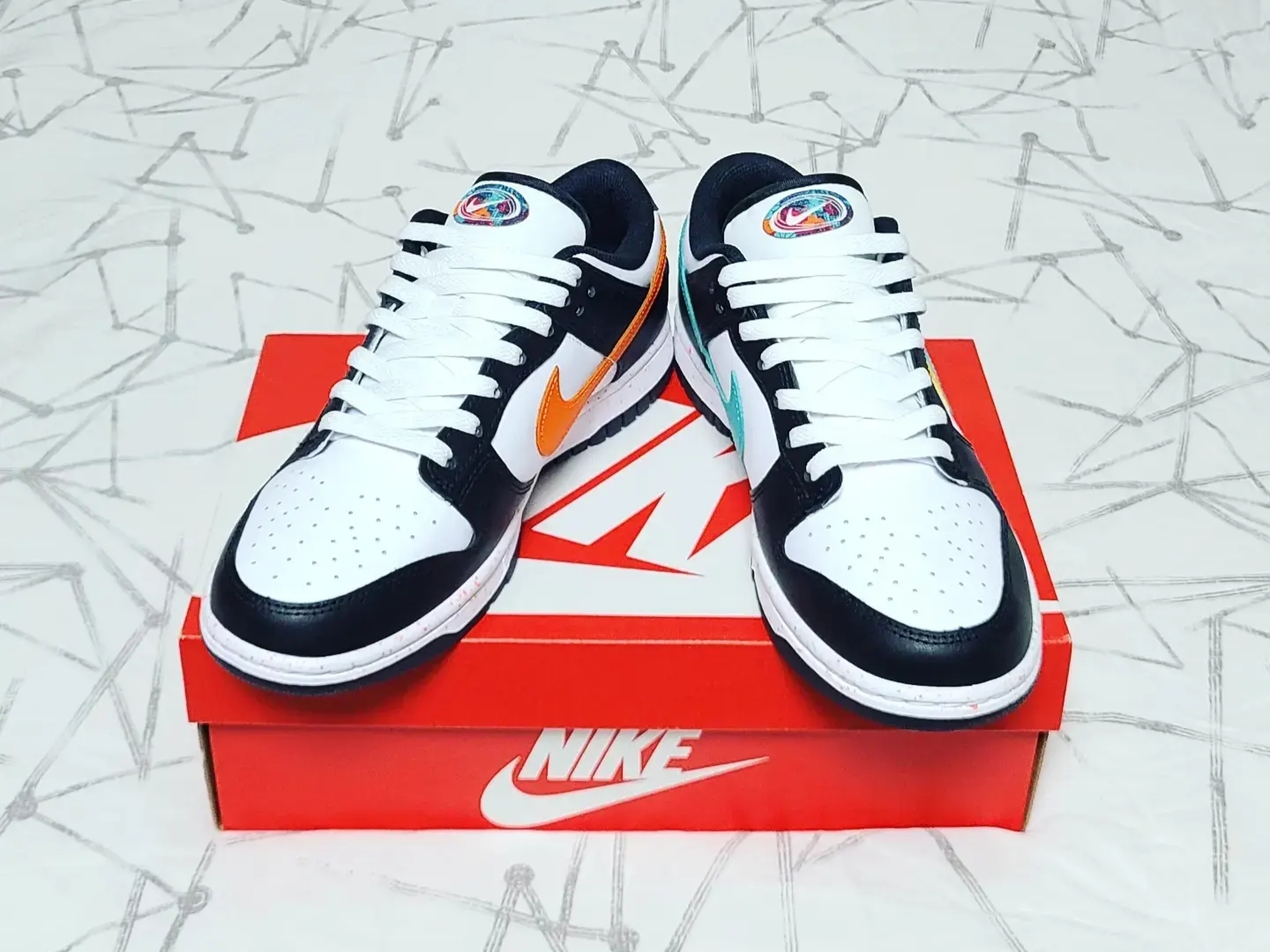 (W) Nike Dunk Low White Washed Teal 착용 스타일 - 3