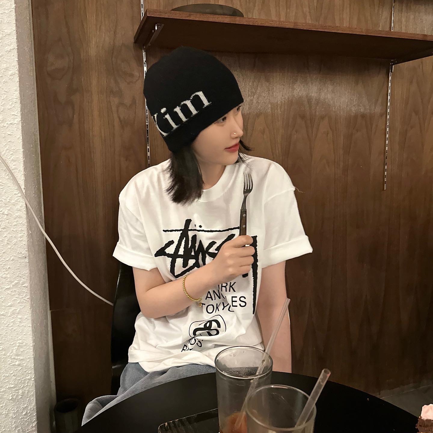 Stussy World Tour T-Shirt White 착용 스타일