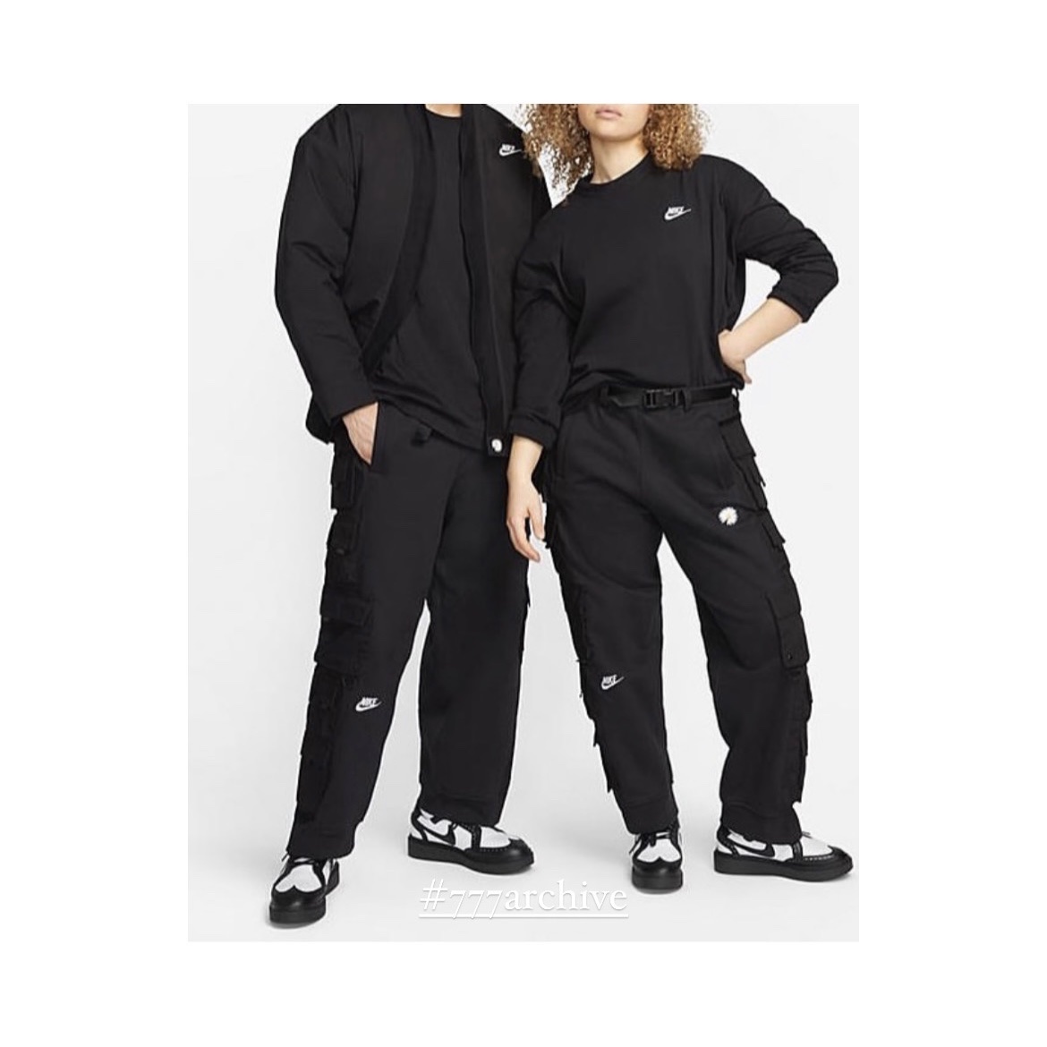 Nike x Peaceminusone Wide Pants Black (DR0096-010), Nike x Peaceminusone 2+1 Jacket Black (DR0100-010) 착용 스타일 - 2