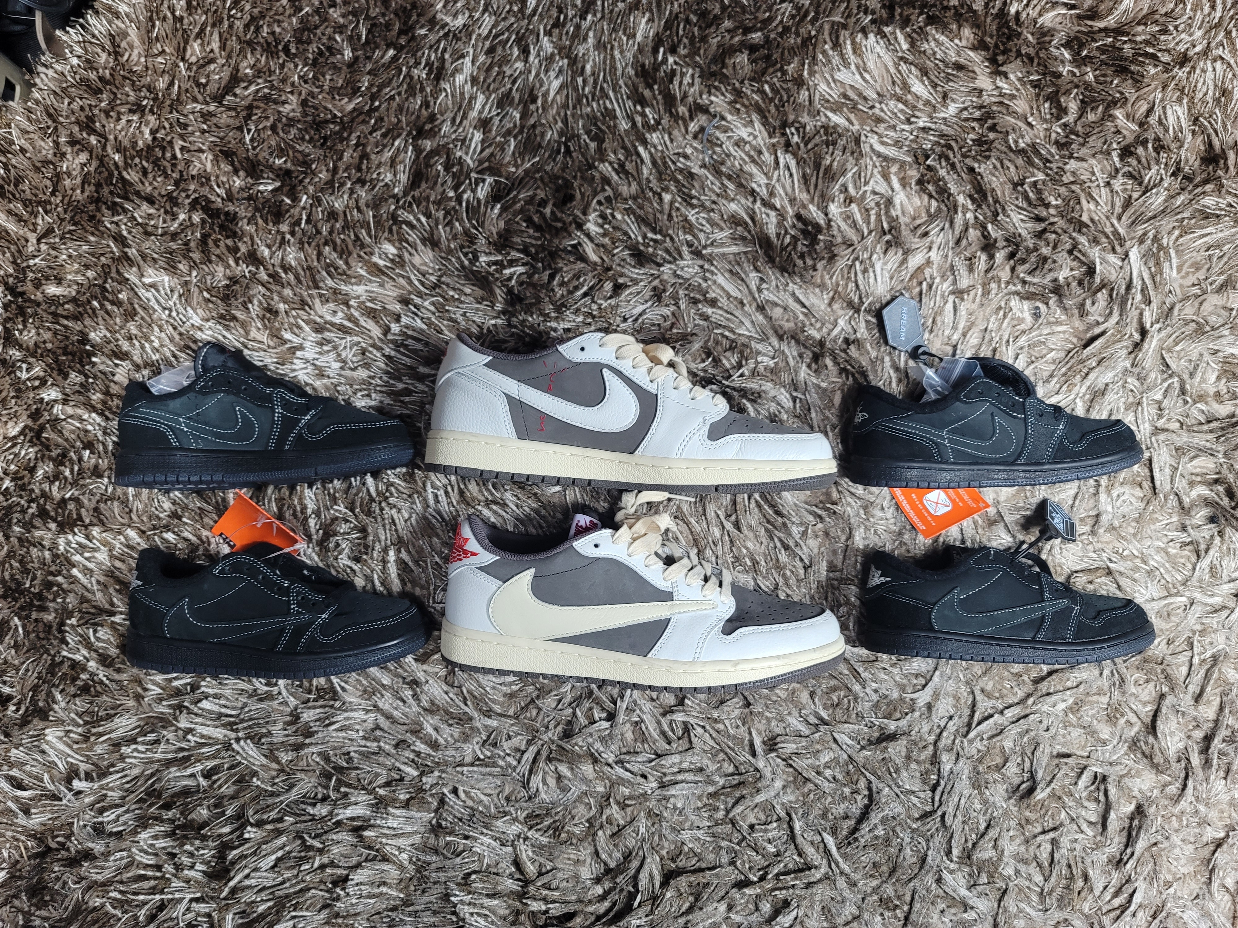 (TD) Jordan 1 x Travis Scott Retro Low OG SP Black Phantom, (PS) Jordan 1 x Travis Scott Retro Low OG SP Black Phantom 착용 스타일 - 4