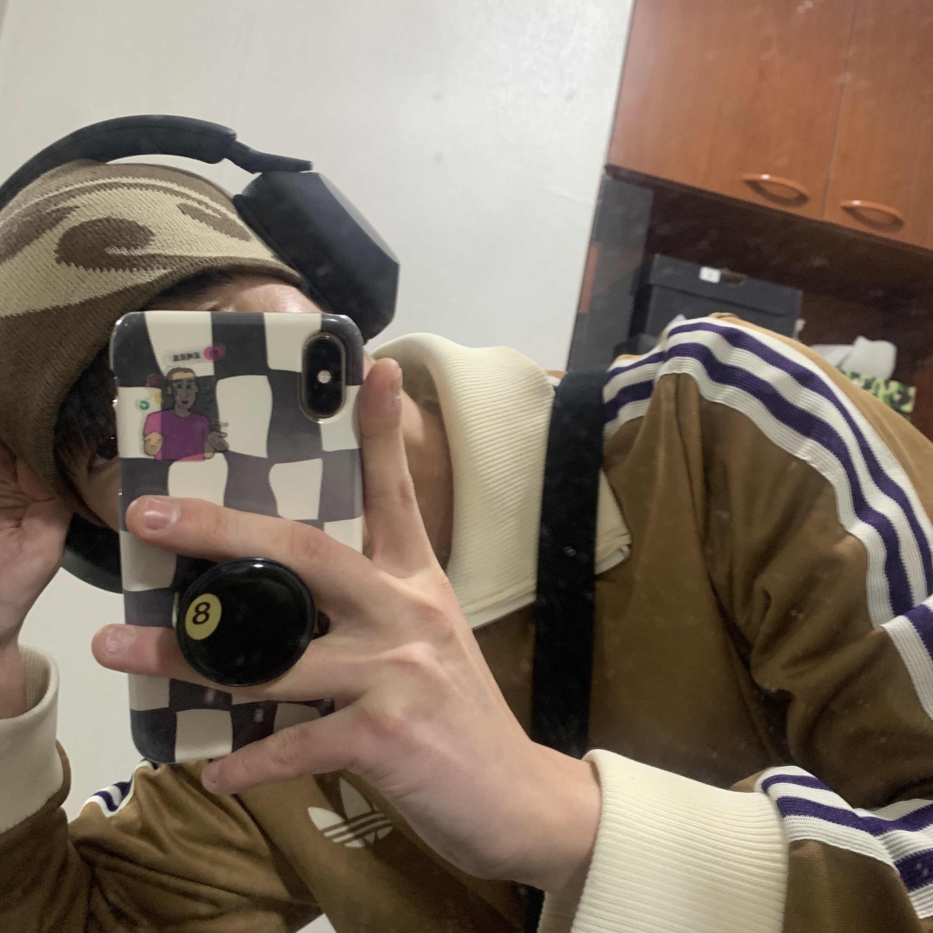 Sansan Gear Logo Beanie Brown - 22FW, Sony WH-1000XM5 Black (Korean Ver.) 착용 스타일