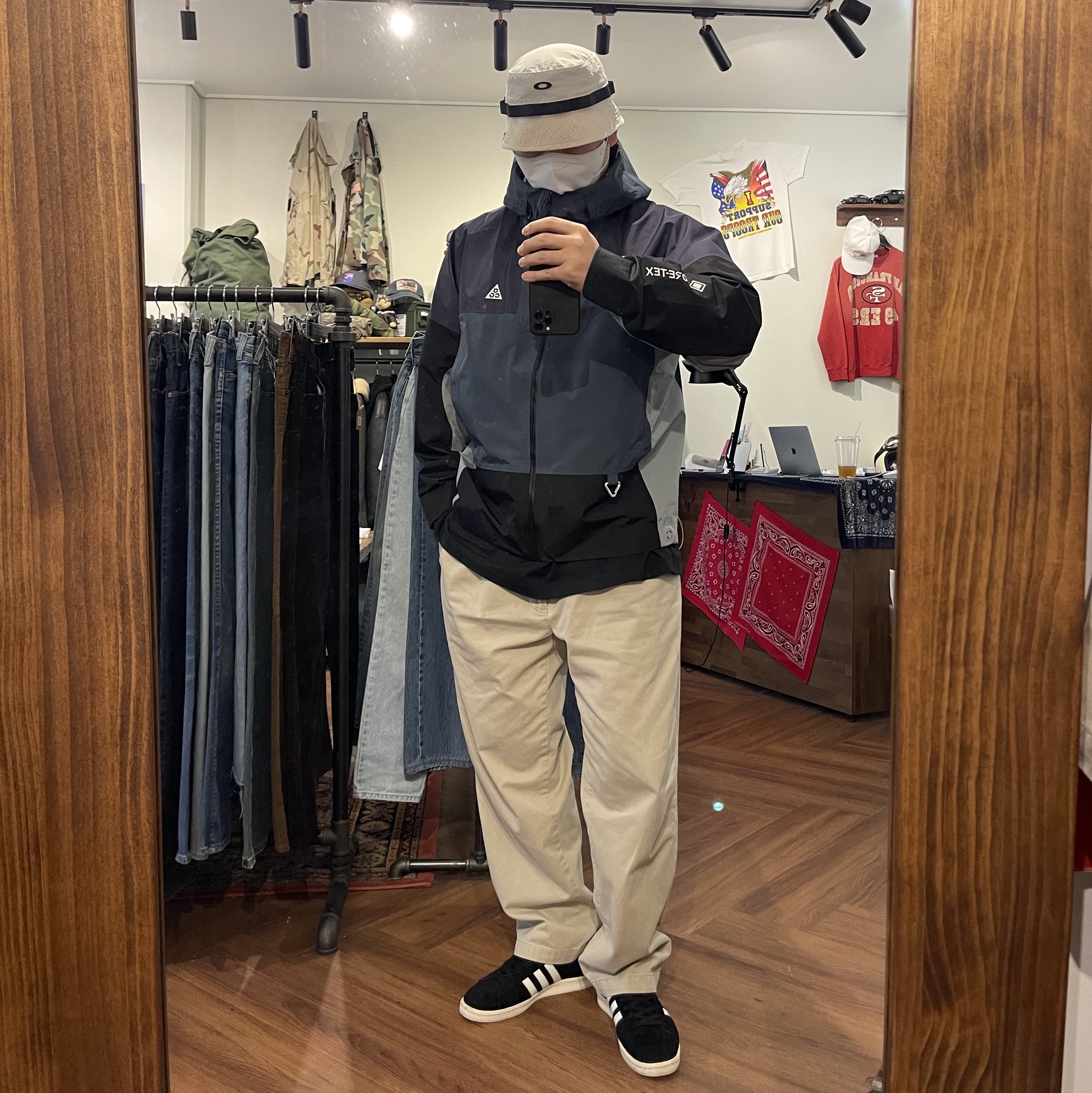 Nike ACG Storm-Fit ADV Chain of Craters Jacket Faded Spruce Black - Asia 착용 스타일