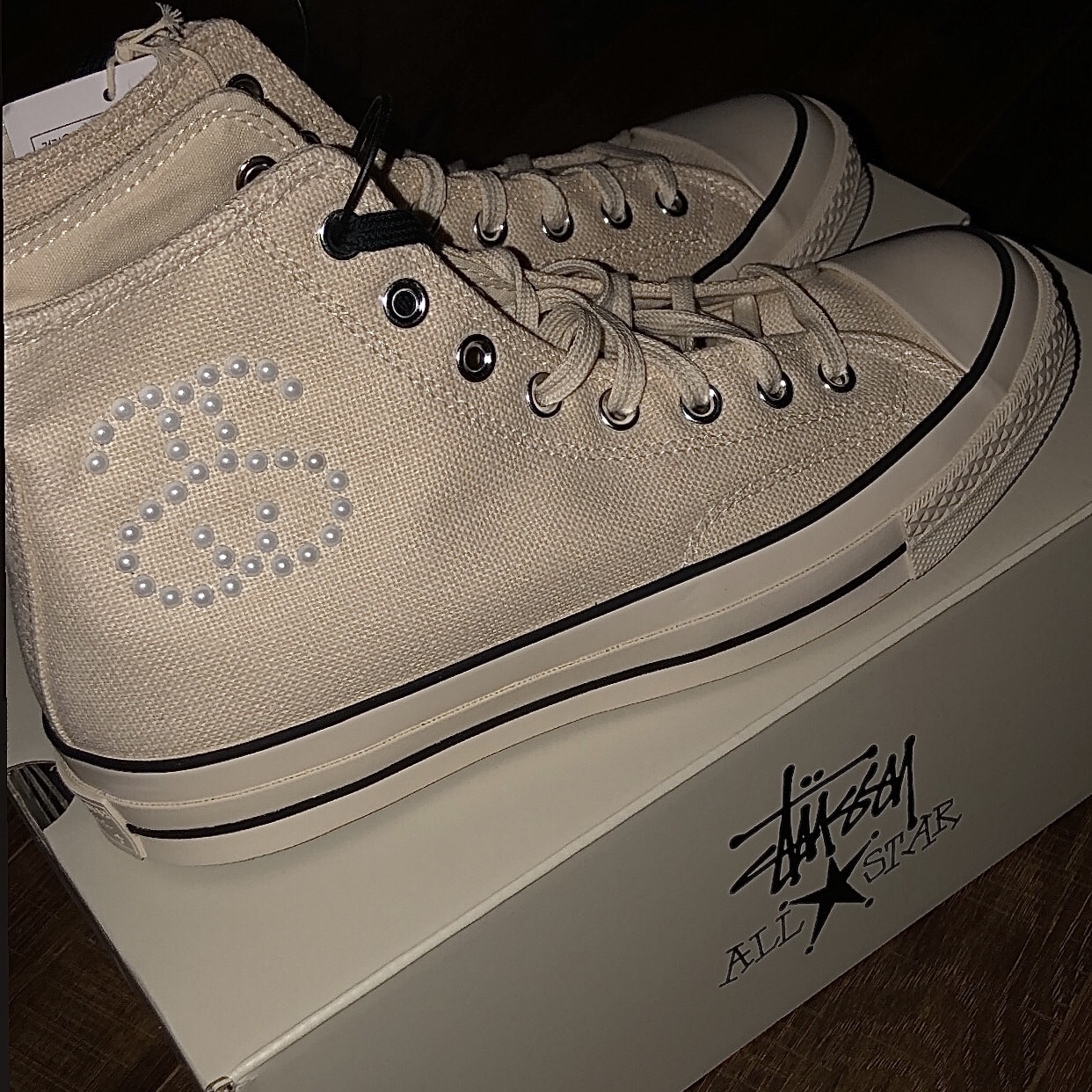 Converse x Stussy Chuck 70 High Natural Ivory 착용 스타일
