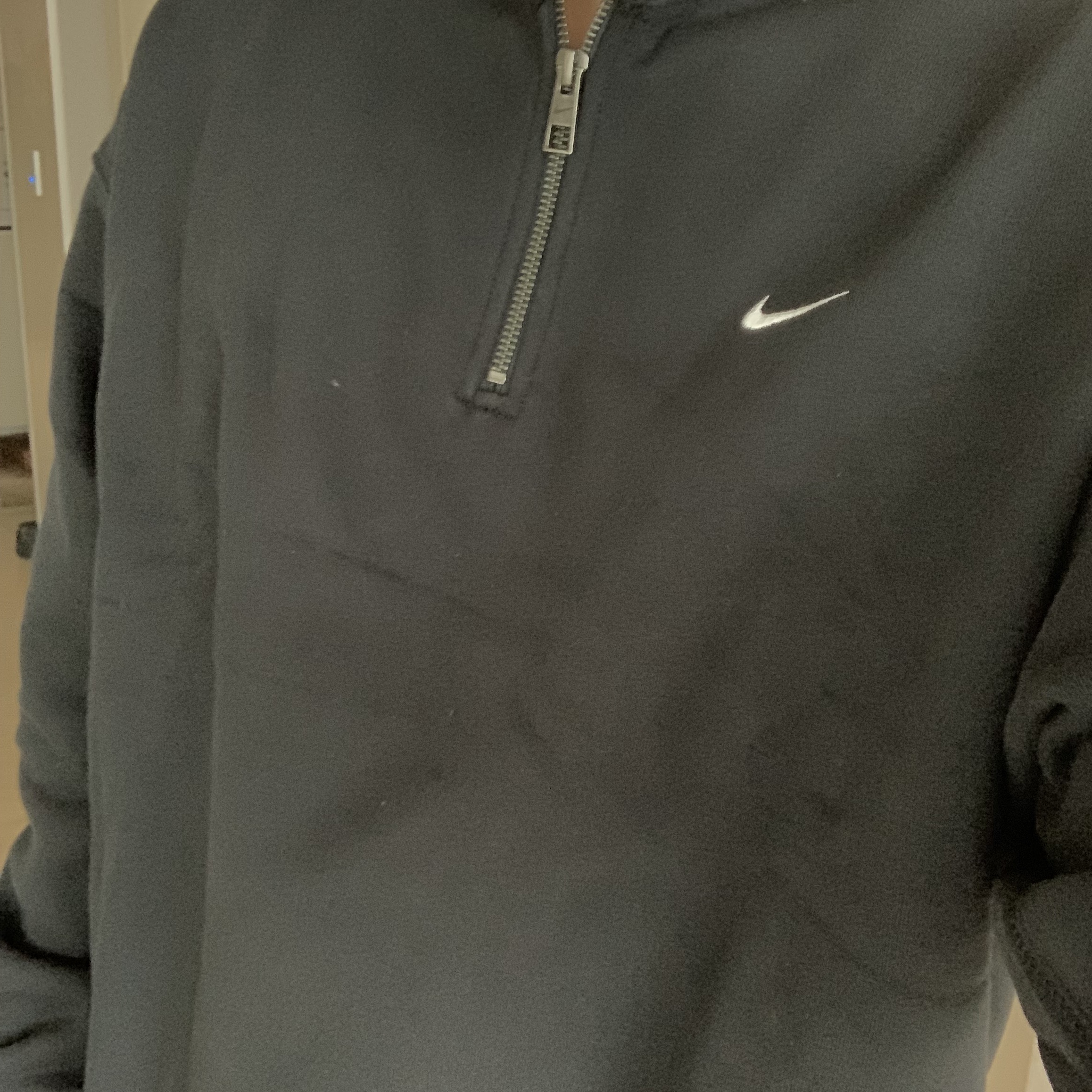 Nike NRG Solo Swoosh Heavy Weight BB Quarter Zip Top Black - Asia 착용 스타일