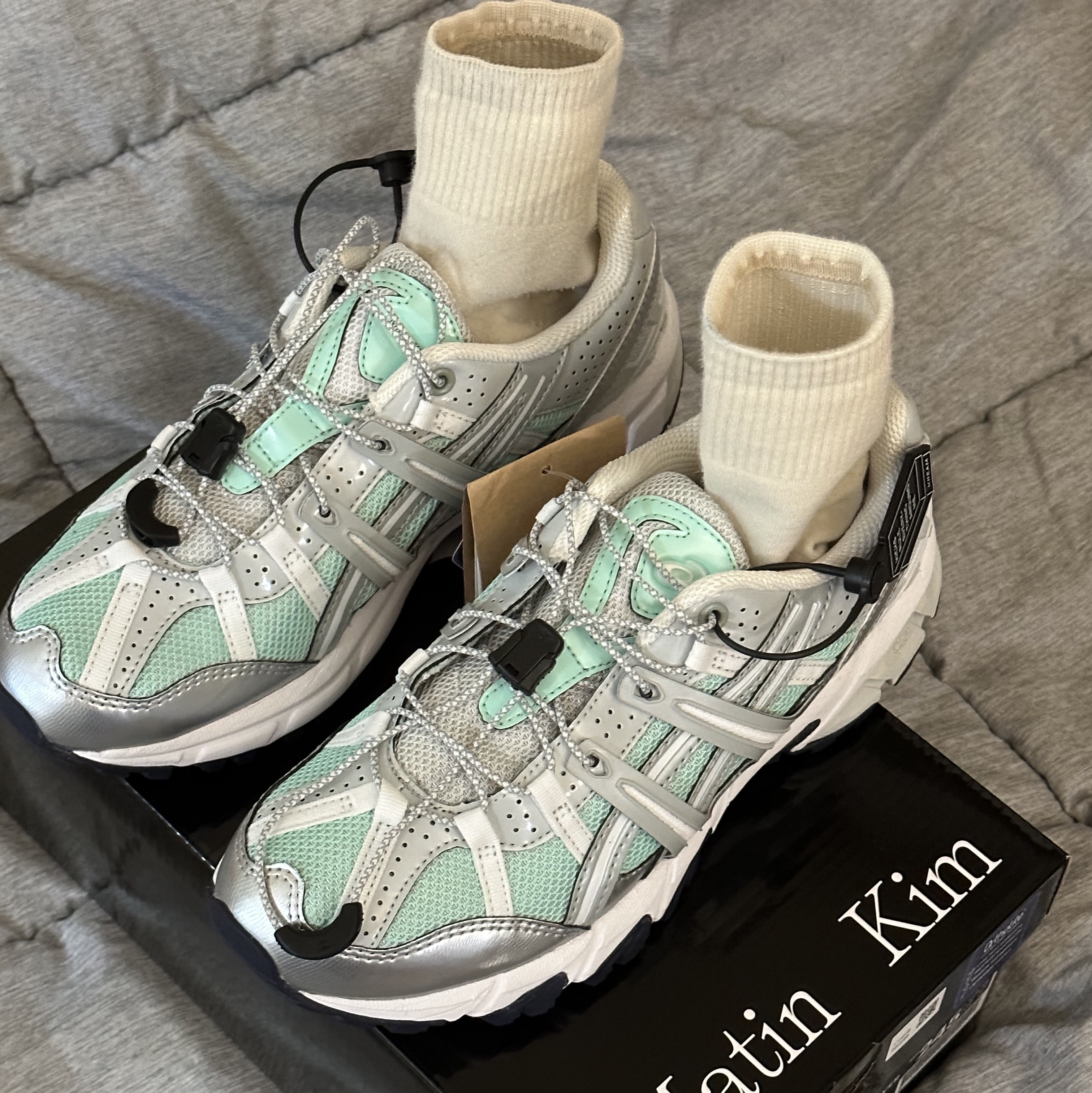 (W) Asics x Matin Kim Gel-Sonoma 15-50 Oasis Green Pure Silver 착용 스타일 - 2