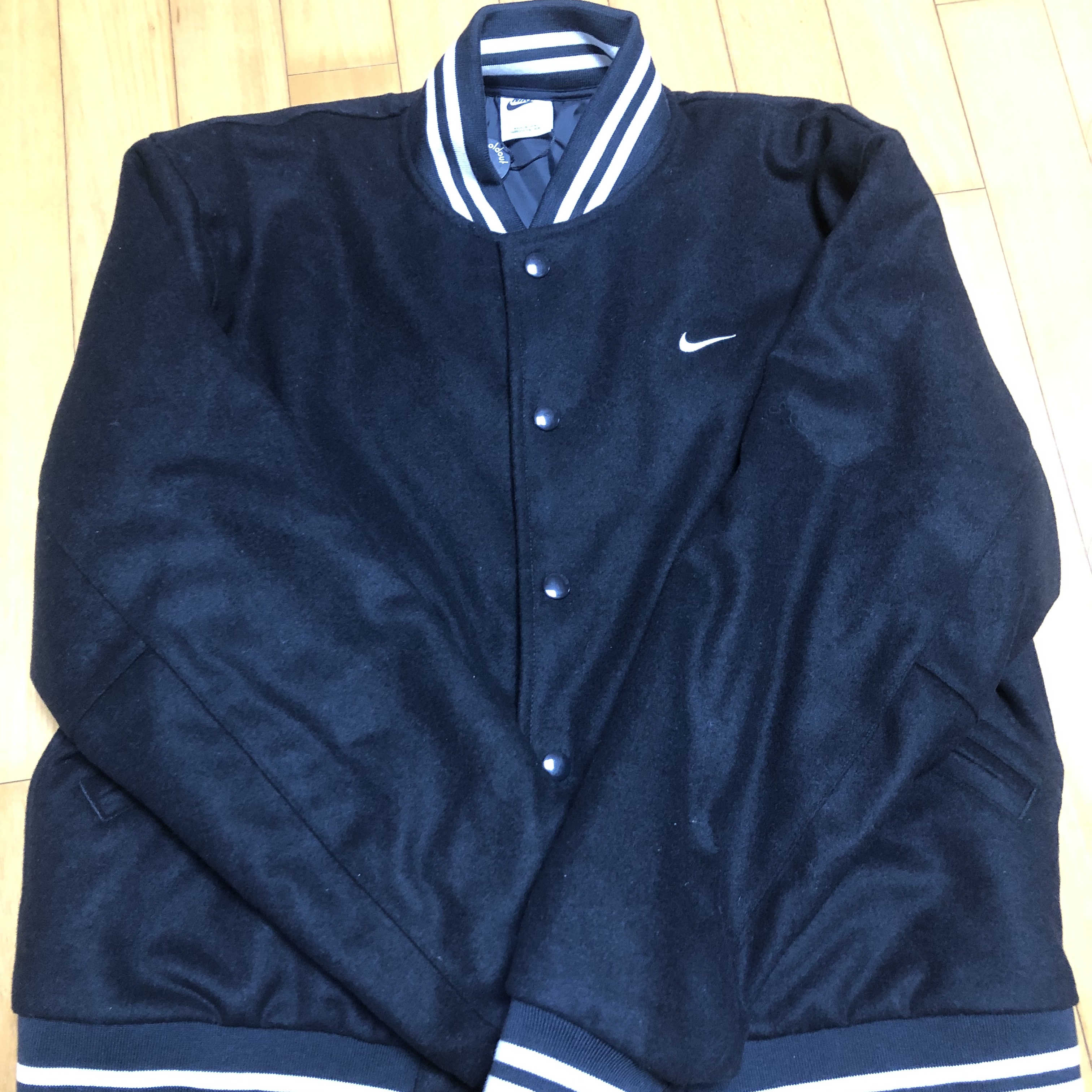 Nike NSW Authentics Varsity Jacket Black - Asia 착용 스타일