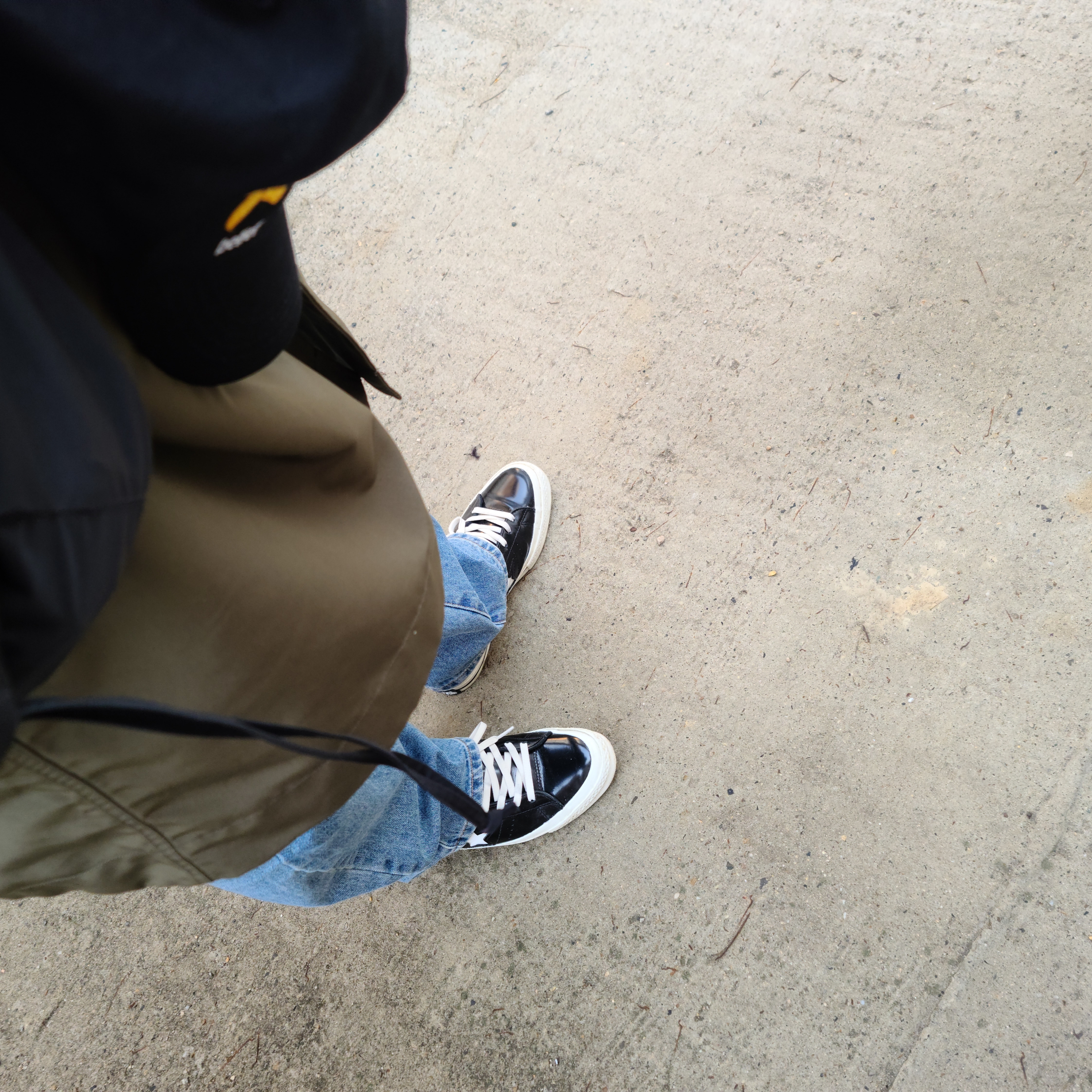 Converse One Star Ox HanByeol Black 착용 스타일