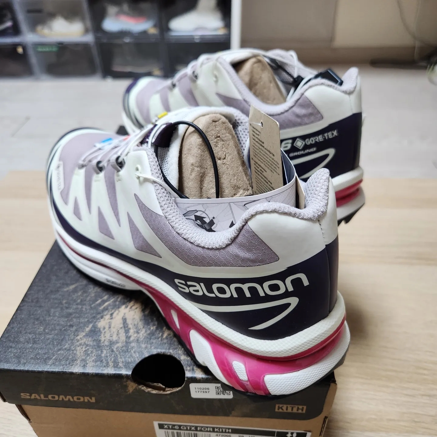 Salomon x Kith XT-6 Gore-Tex Quail Moonscape Vanilla Ice 착용 스타일 - 4