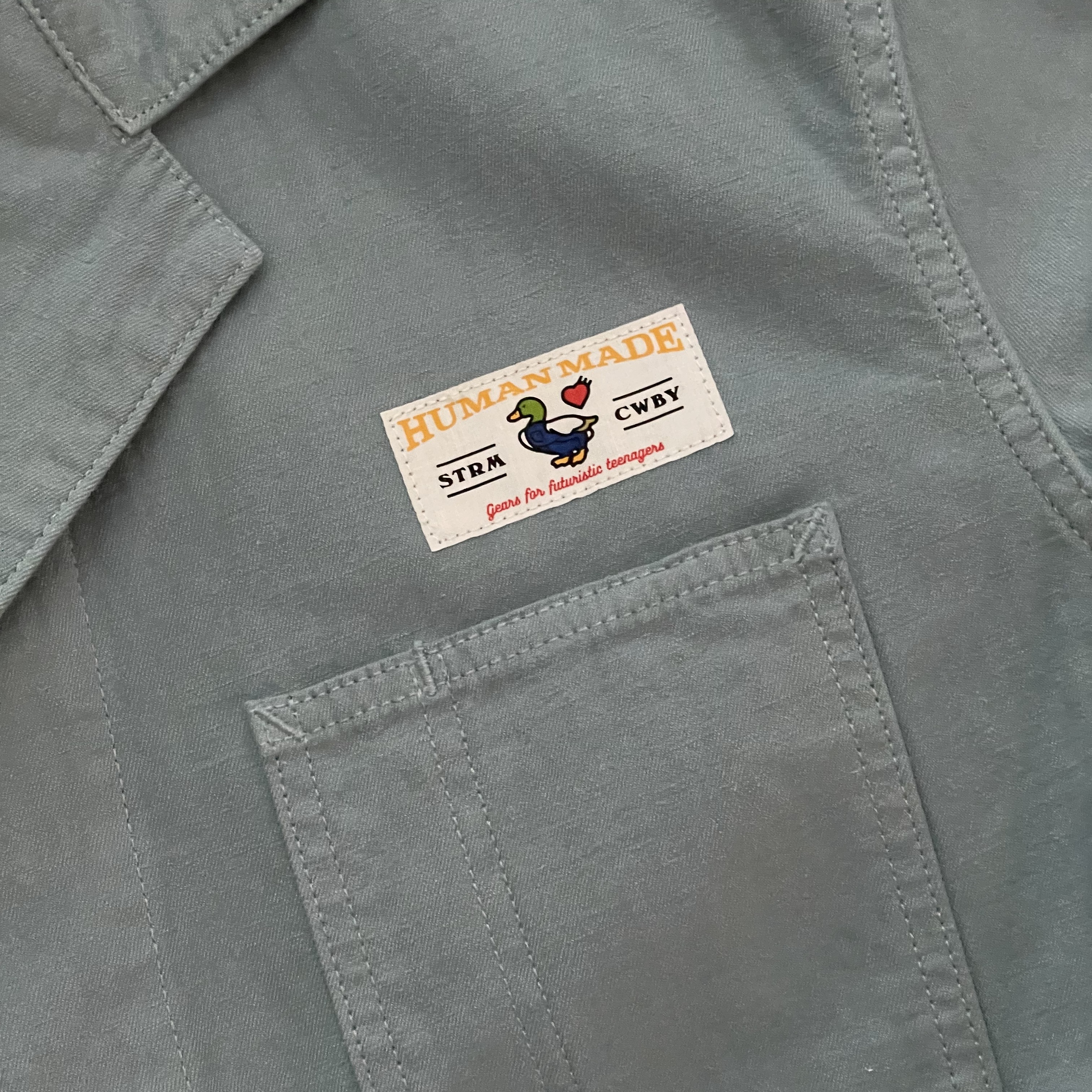 Human Made Factory Jacket Blue 착용 스타일 - 1