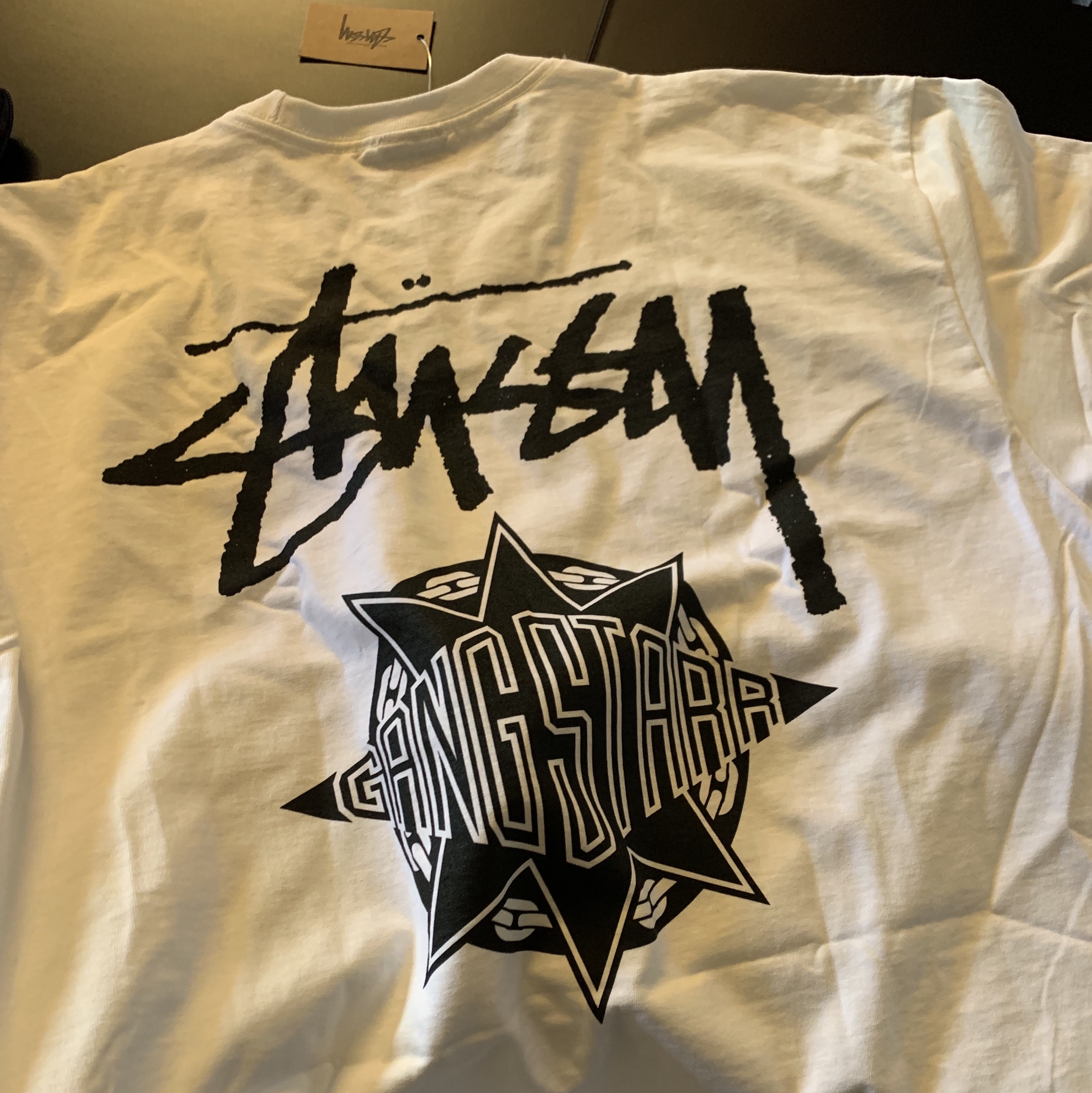 Stussy x Gang Starr Take It Personal T-Shirt White 착용 스타일 - 2