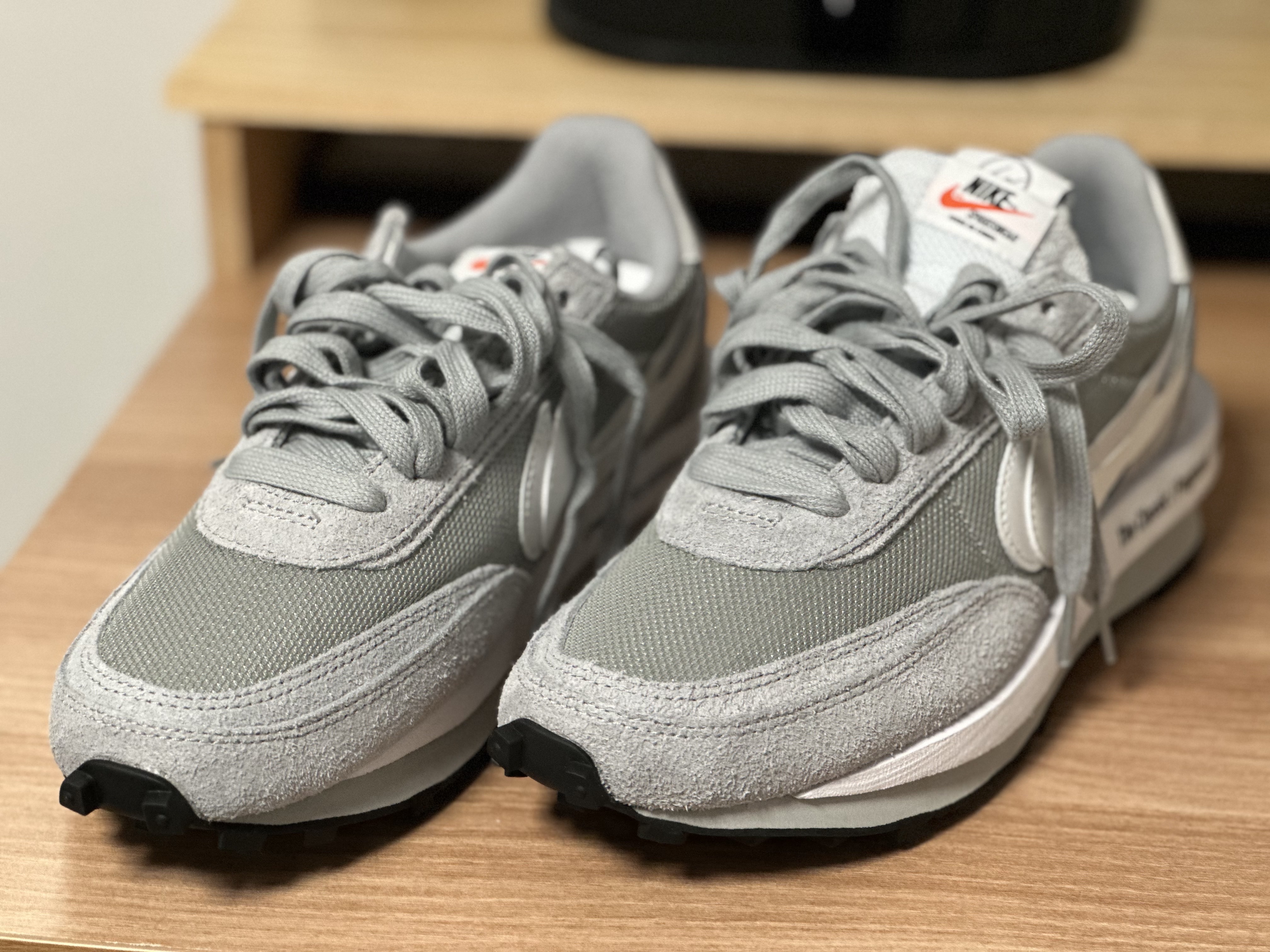Nike x Sacai x Fragment LDWaffle Light Smoke Grey 착용 스타일 - 1