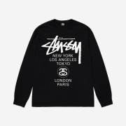 Stussy World Tour LS T-Shirt Black 2023