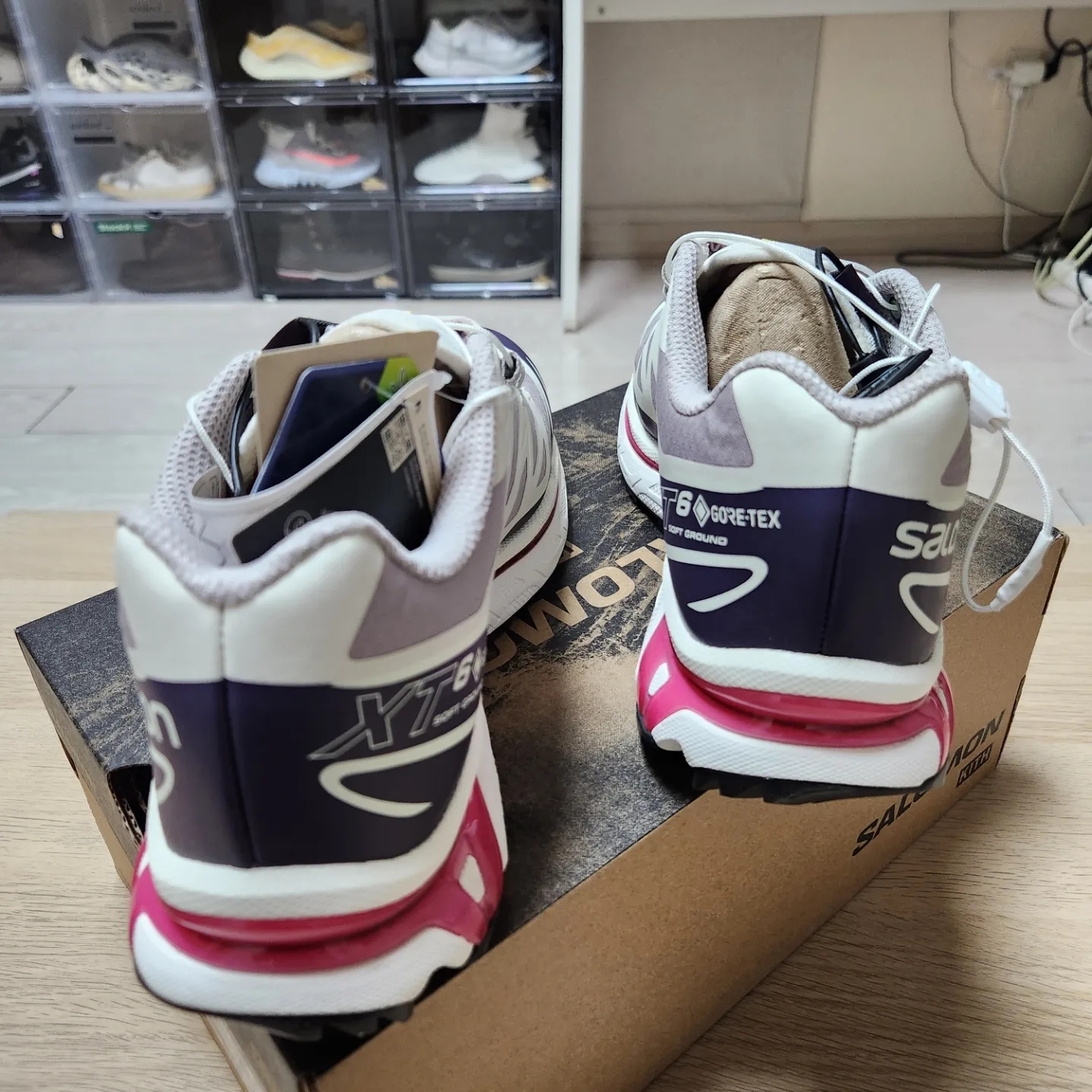 Salomon x Kith XT-6 Gore-Tex Quail Moonscape Vanilla Ice 착용 스타일 - 5