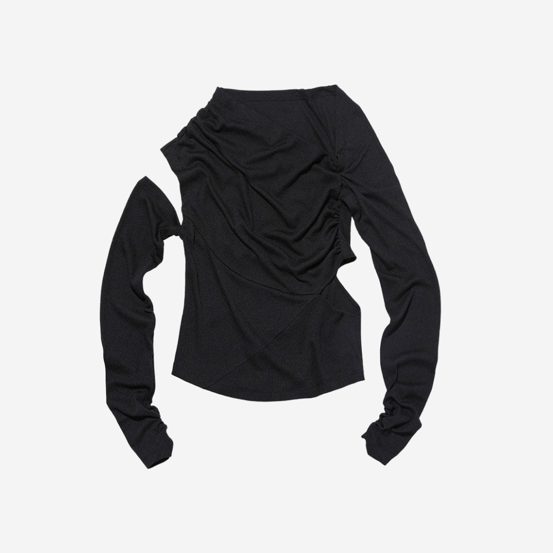 (W) Mischief Cowl Neck Shirring Top Black 상세 이미지 1