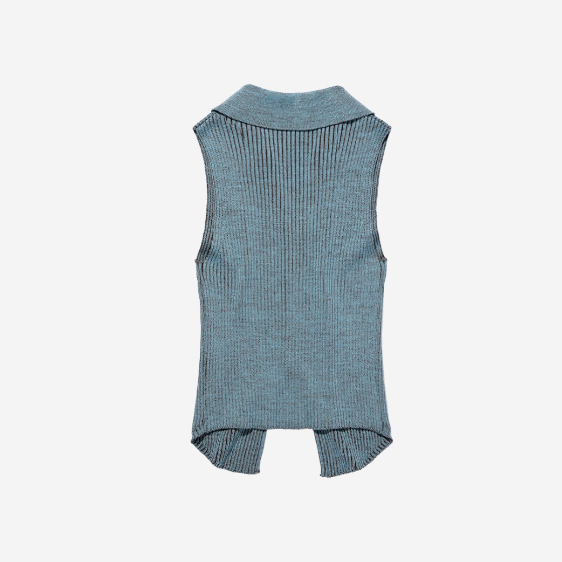 (W) Mischief Knitted Two Tone Sleeveless Blue Brown 상세 이미지 2