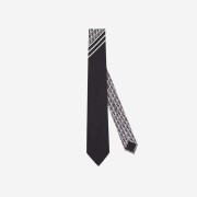 Dior Striped Dior Oblique Silk Tie Black White Grey