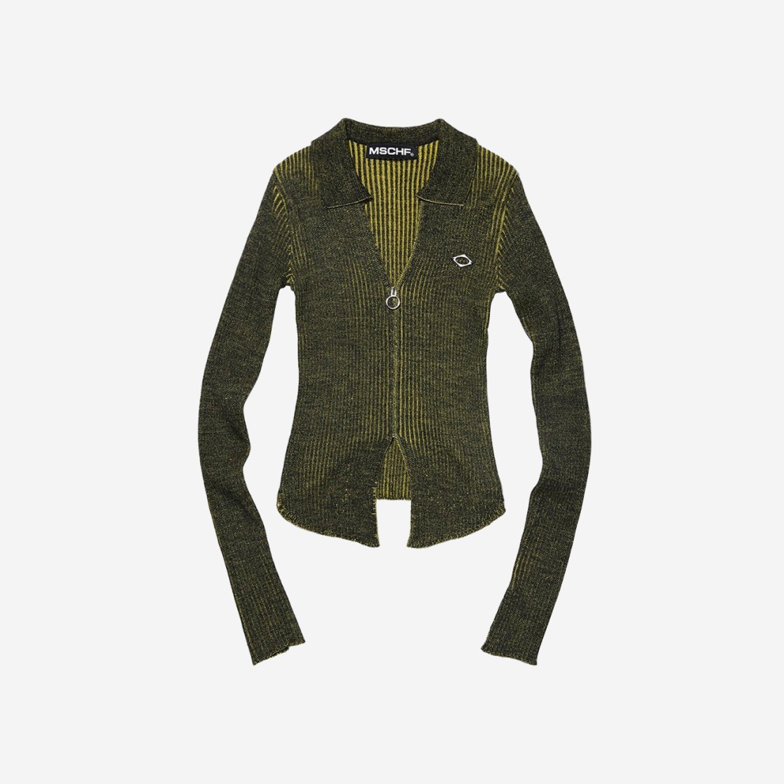 (W) Mischief Knitted Two Tone Shirt Black-Yellow 상세 이미지 1