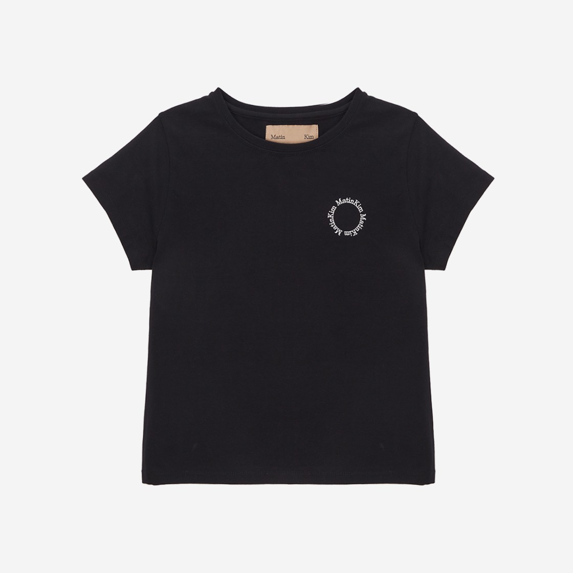 (W) Matin Kim Circle Logo Crop Top Black 상세 이미지 1