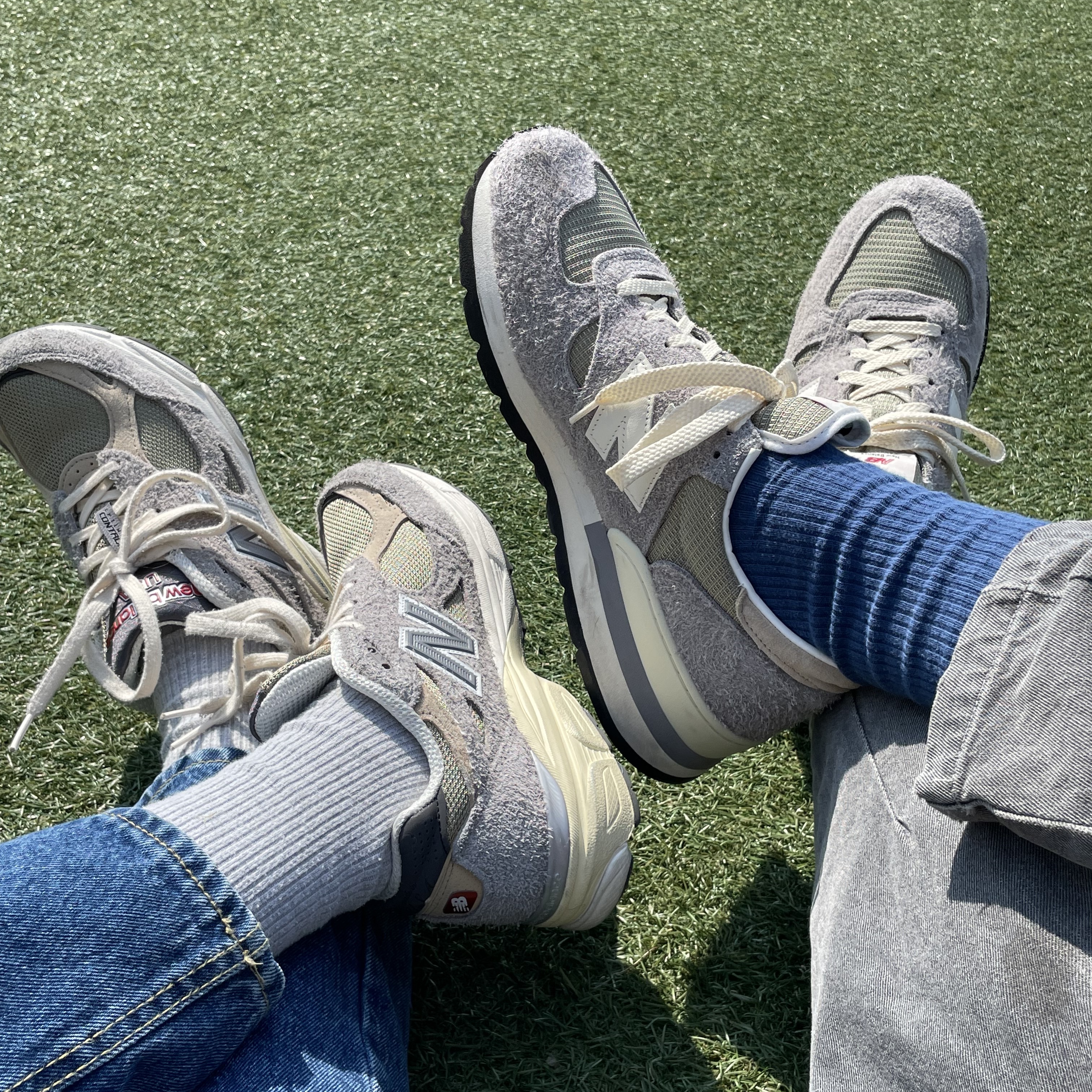 New Balance 990v1 Made in USA Marblehead Incense 착용 스타일 - 1