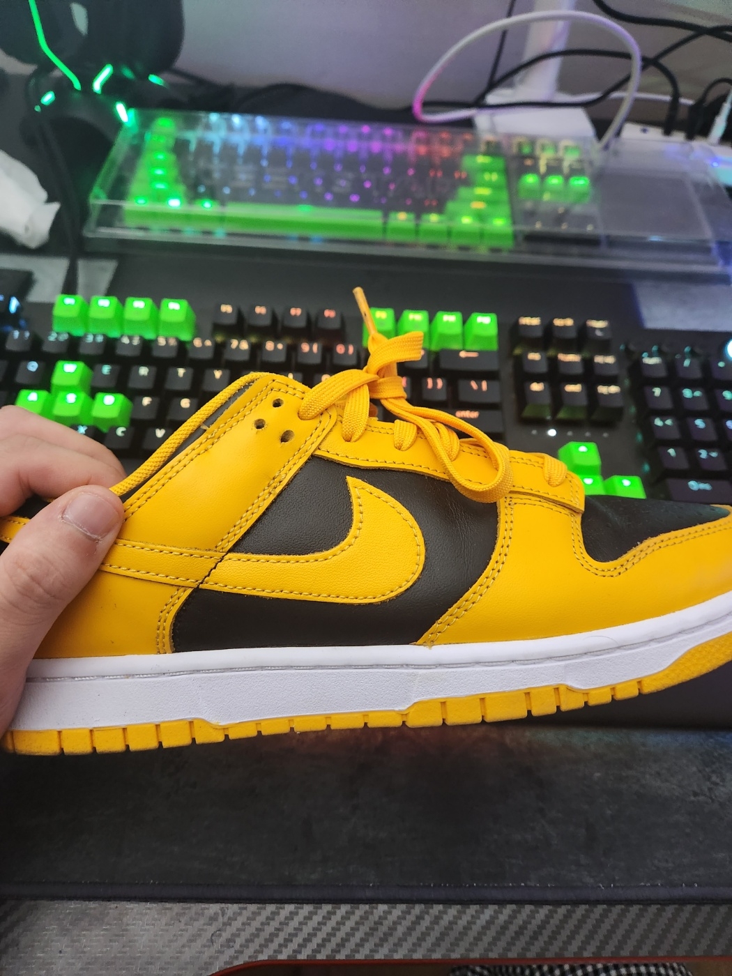 Nike Dunk Low Retro Championship Goldenrod 착용 스타일 - 1