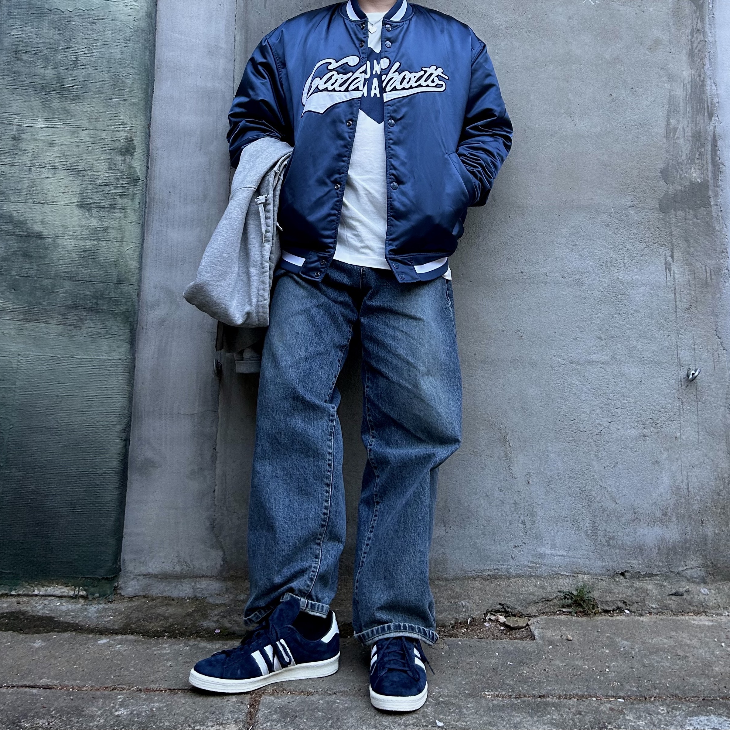 Adidas Campus 80s Collegiate Navy 착용 스타일 - 1